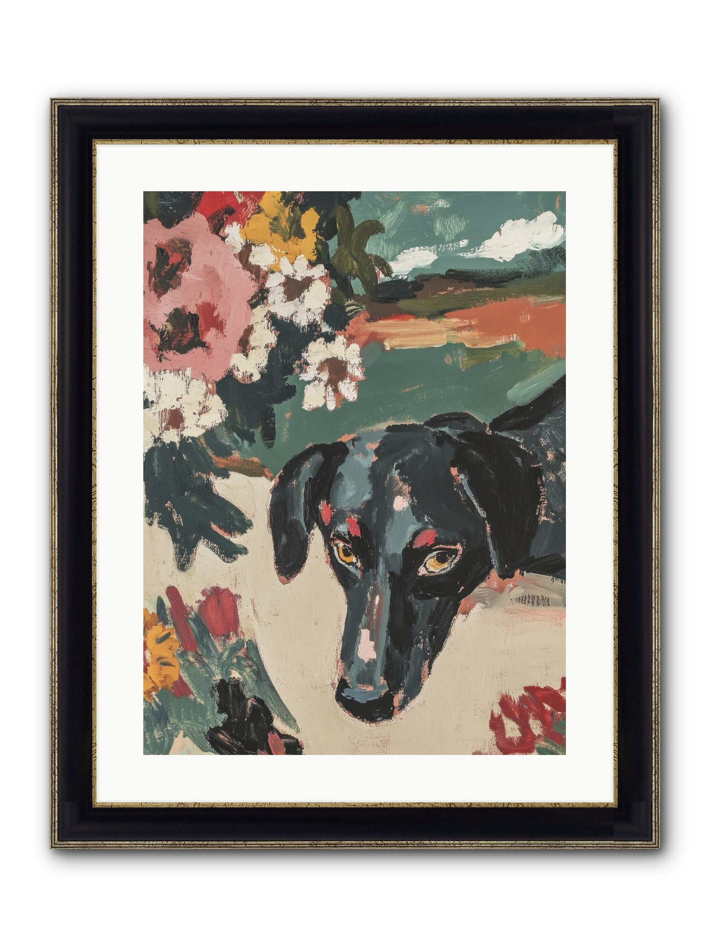 Sweet Dreams Framed Print - Black & Gold 18x24
