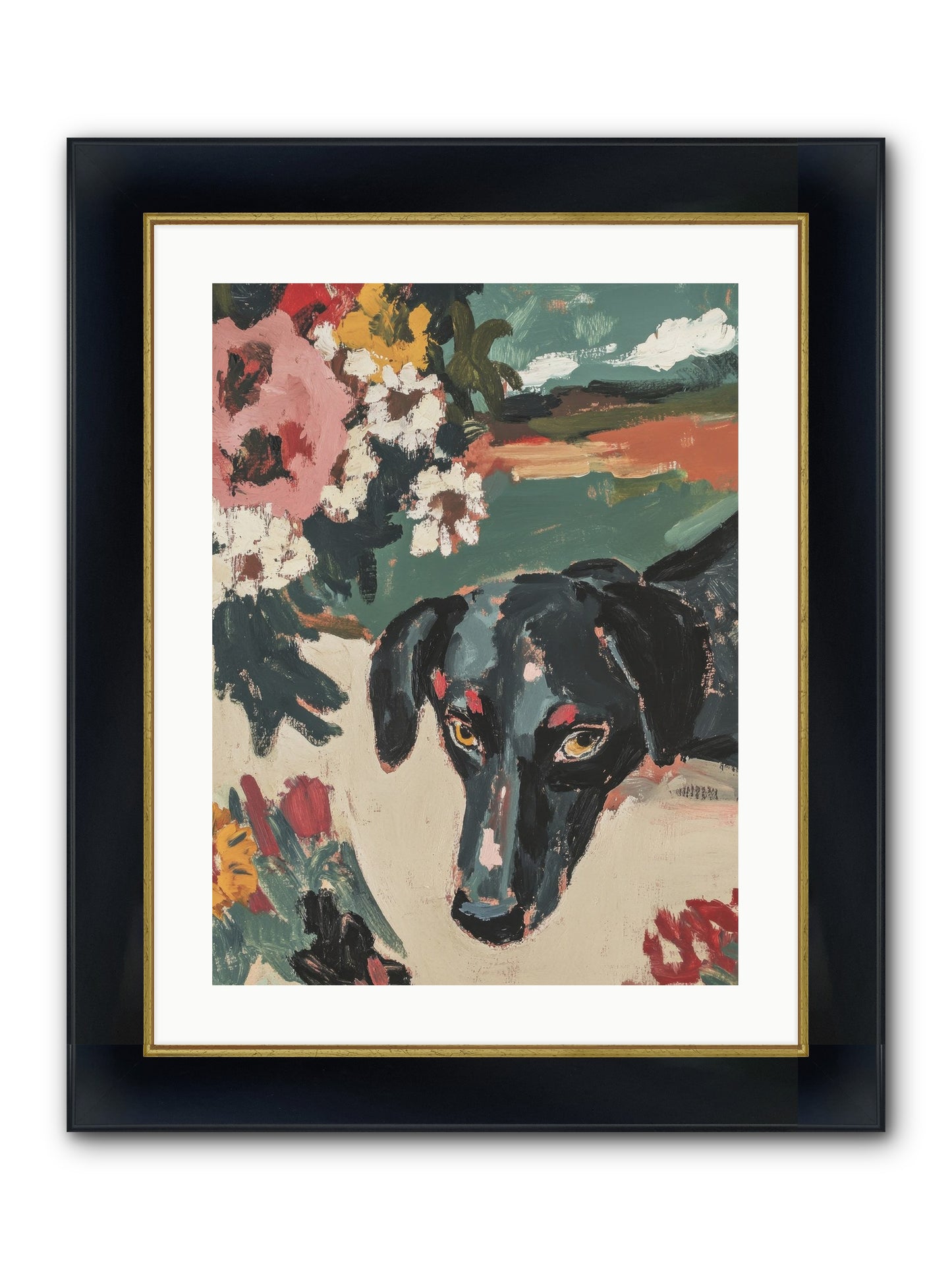Sweet Dreams Framed Print - Wide Black w/Gold 18x24