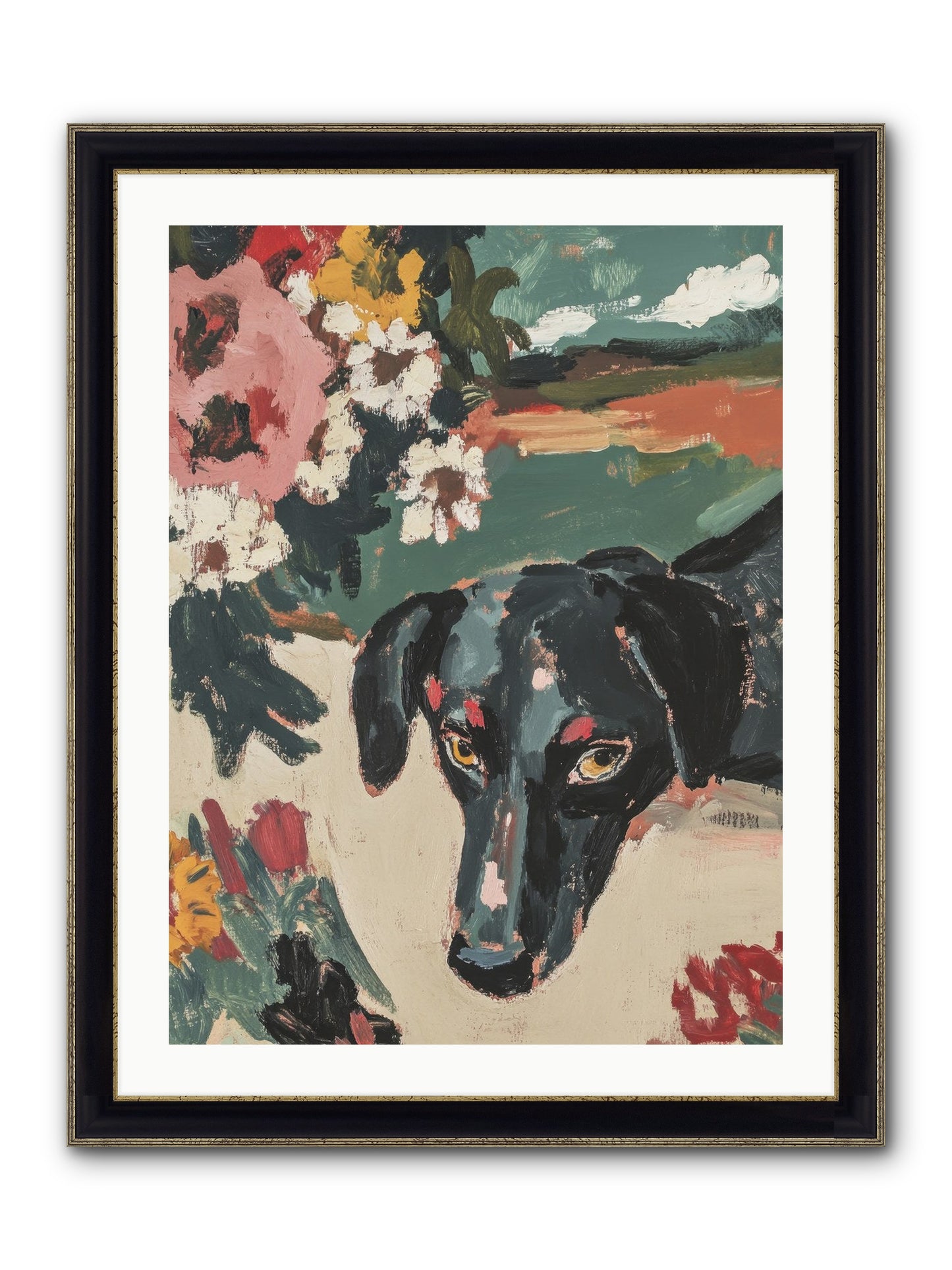 Sweet Dreams Framed Print - Black & Gold 24x32