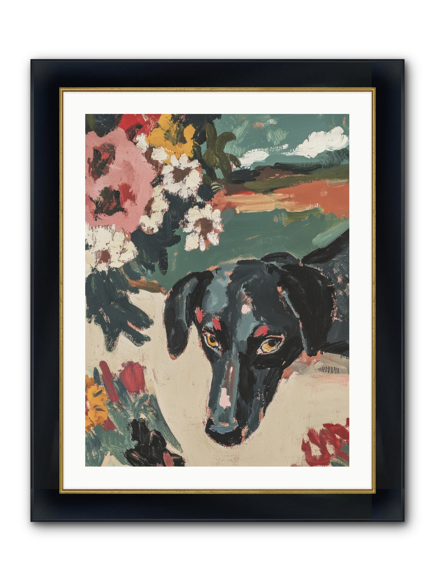 Sweet Dreams Framed Print - Wide Black w/Gold 24x32