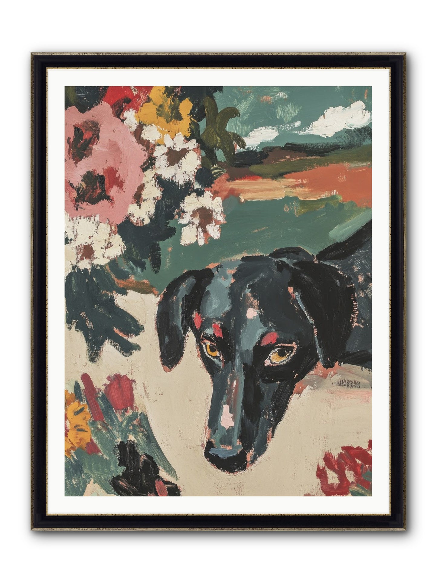 Sweet Dreams Framed Print - Black & Gold 36x48