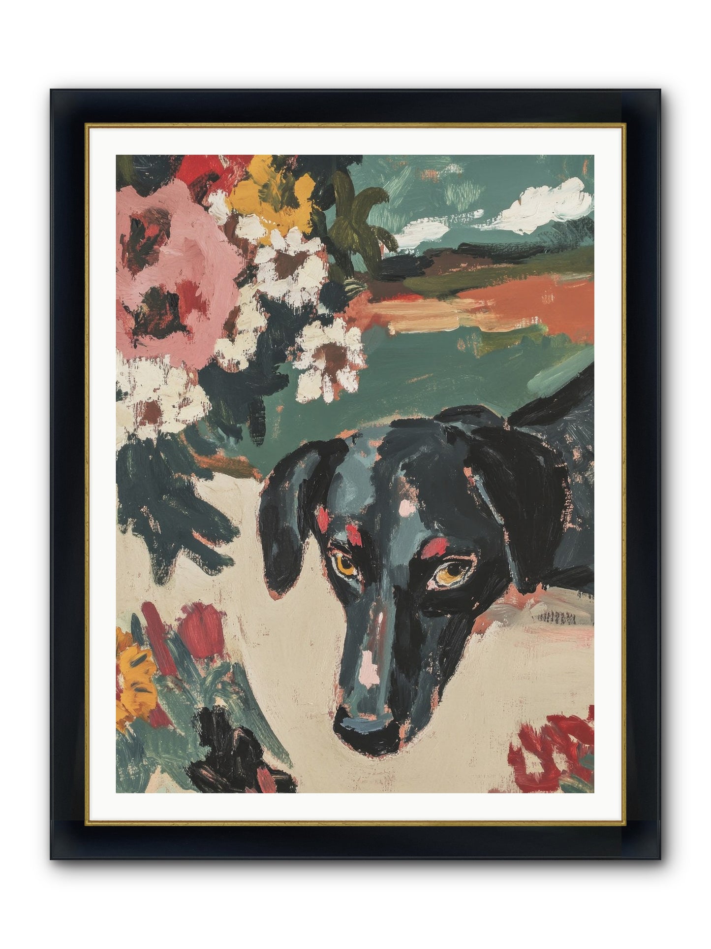 Sweet Dreams Framed Print - Wide Black w/Gold 36x48