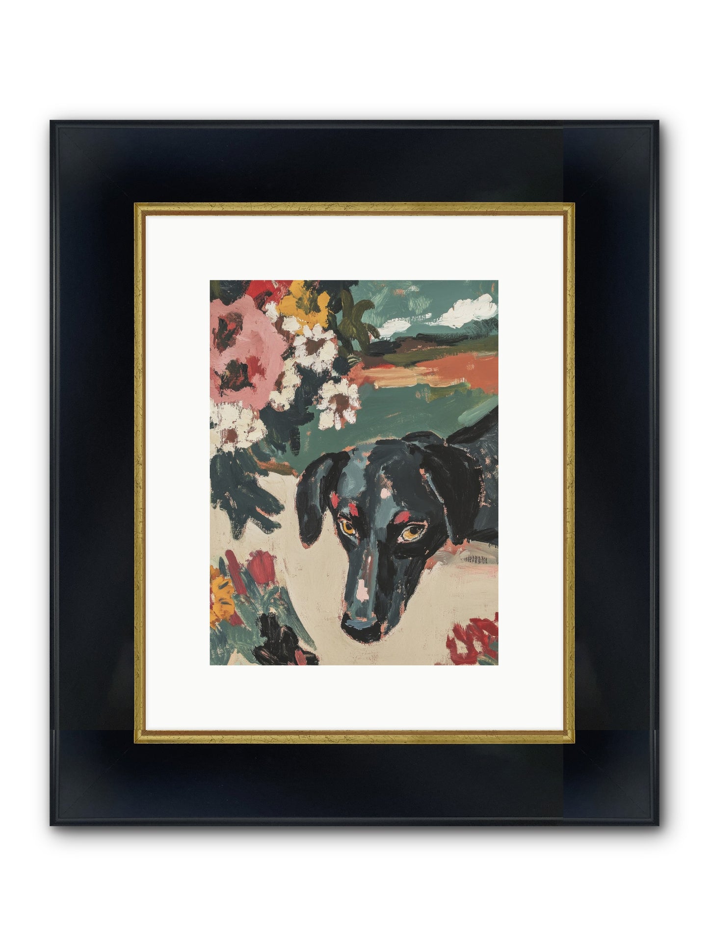 Sweet Dreams Framed Print - Wide Black w/Gold 9x12