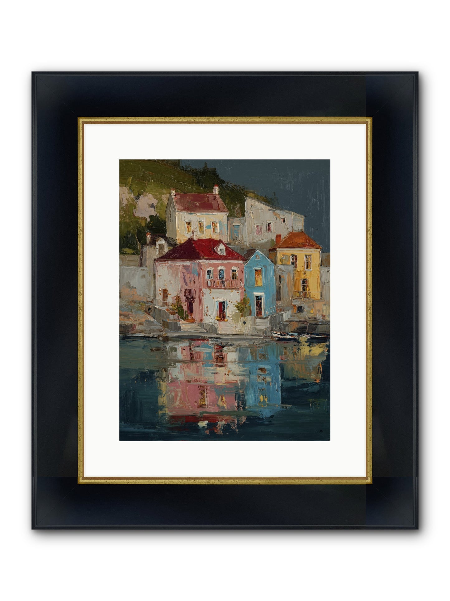 Sweet Hour Before Framed Print - Wide Black w/Gold 12x16