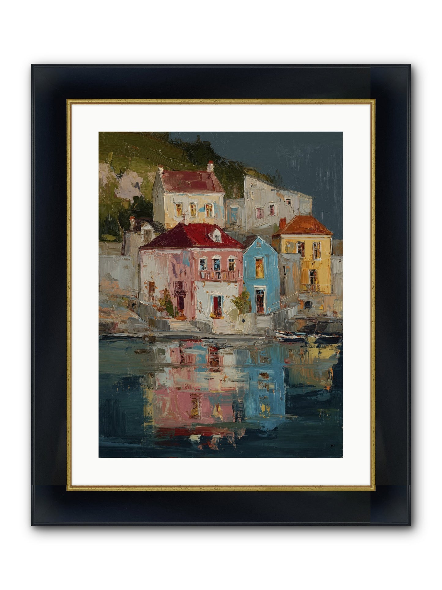 Sweet Hour Before Framed Print - Wide Black w/Gold 18x24