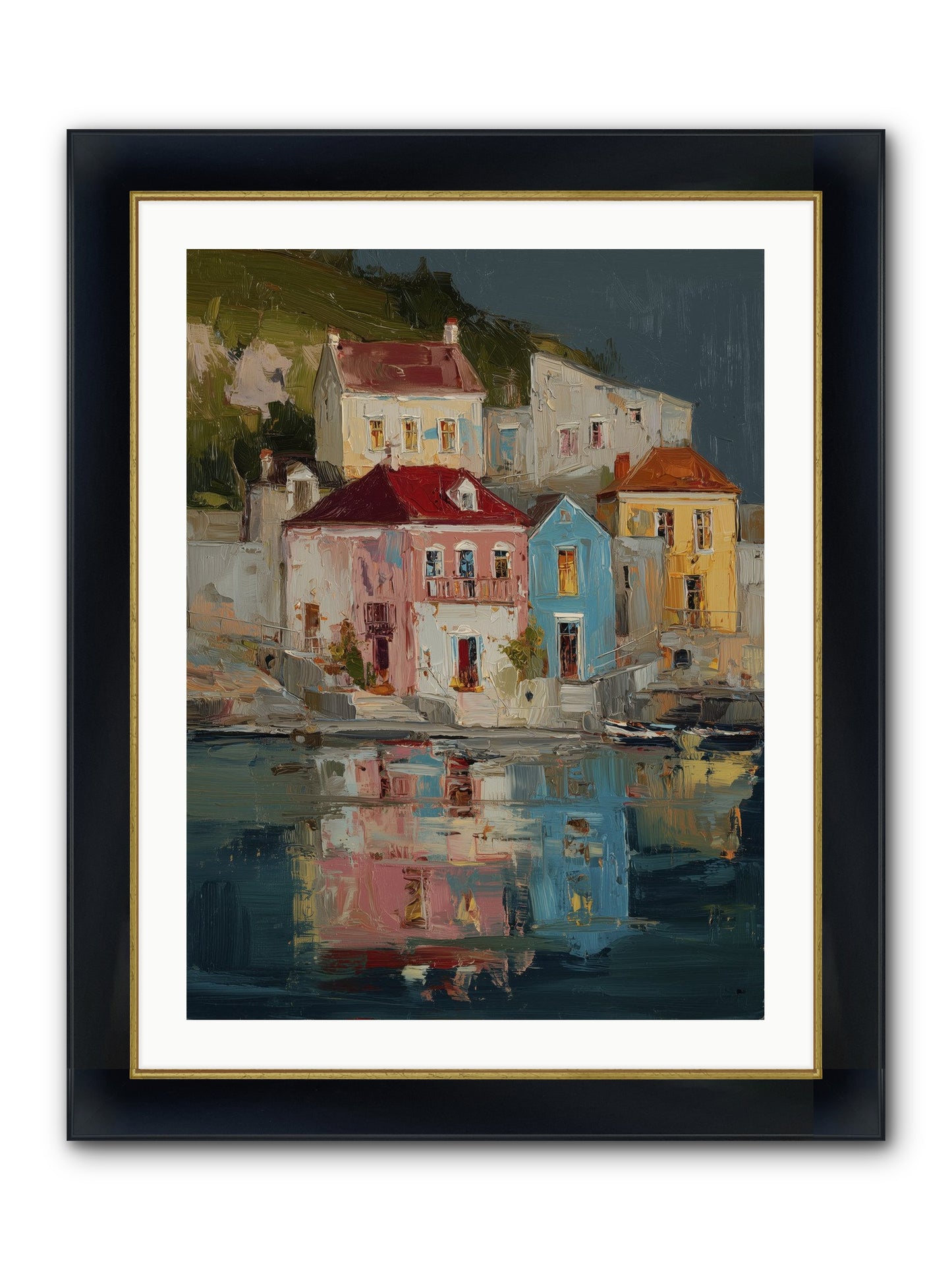 Sweet Hour Before Framed Print - Wide Black w/Gold 24x32