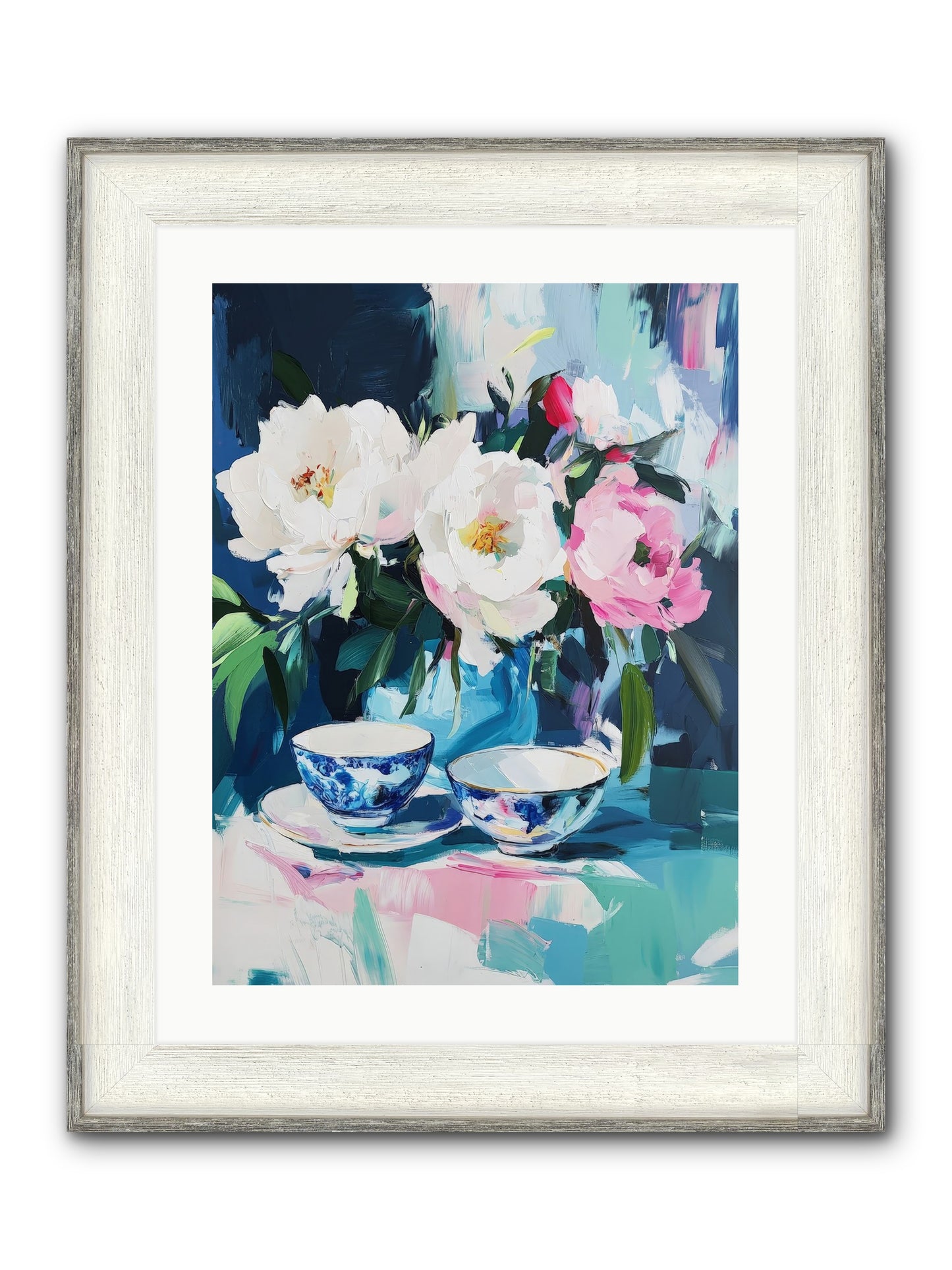 Sweet Petal Ceremony Framed Print - Driftwood White 18x24