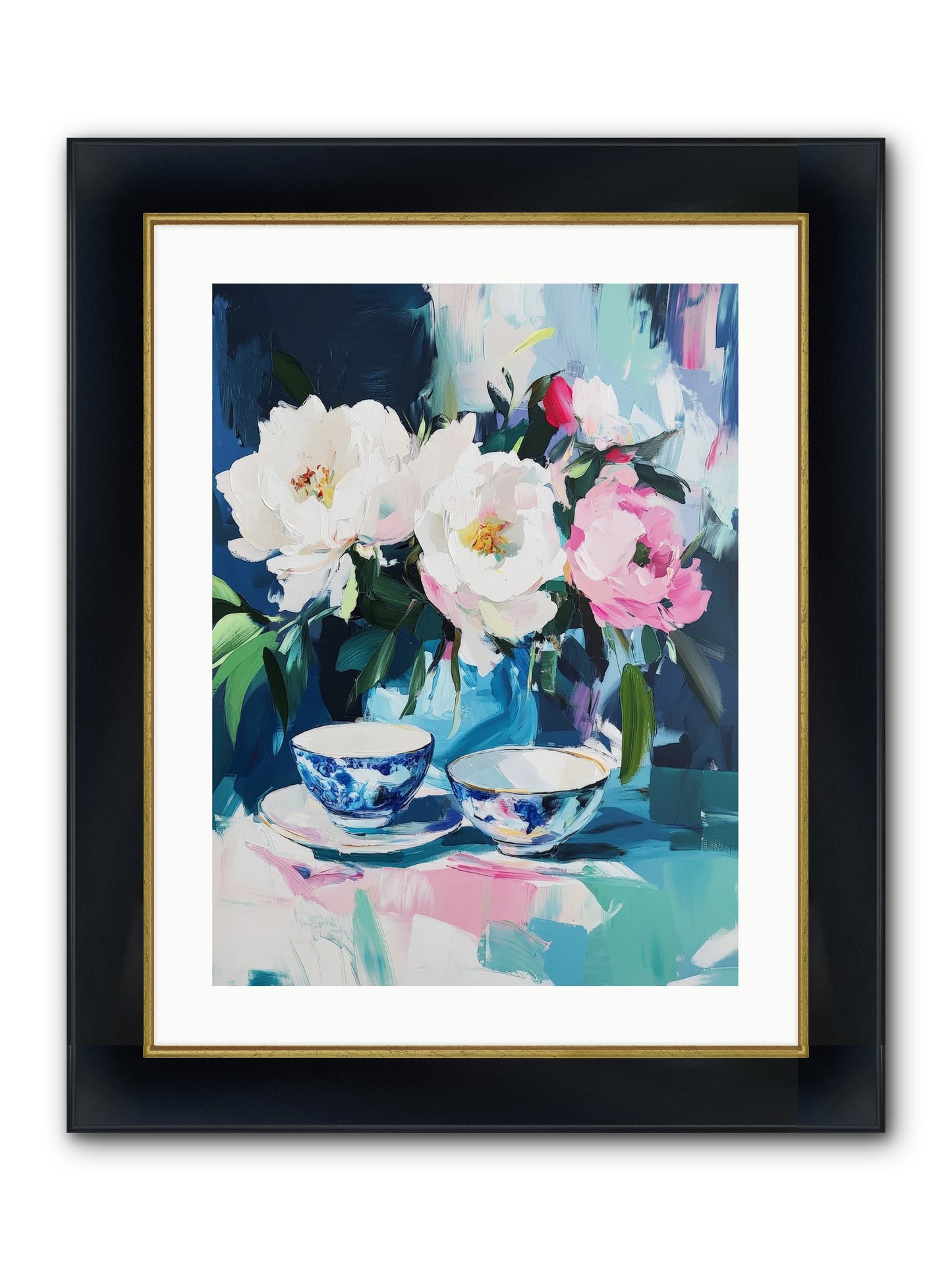 Sweet Petal Ceremony Framed Print - Wide Black w/Gold 18x24