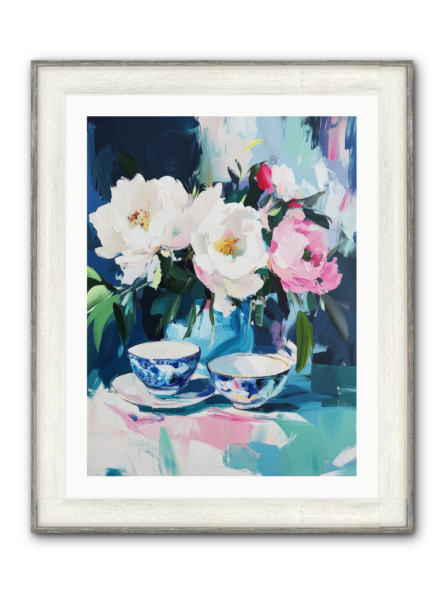 Sweet Petal Ceremony Framed Print - Driftwood White 24x32