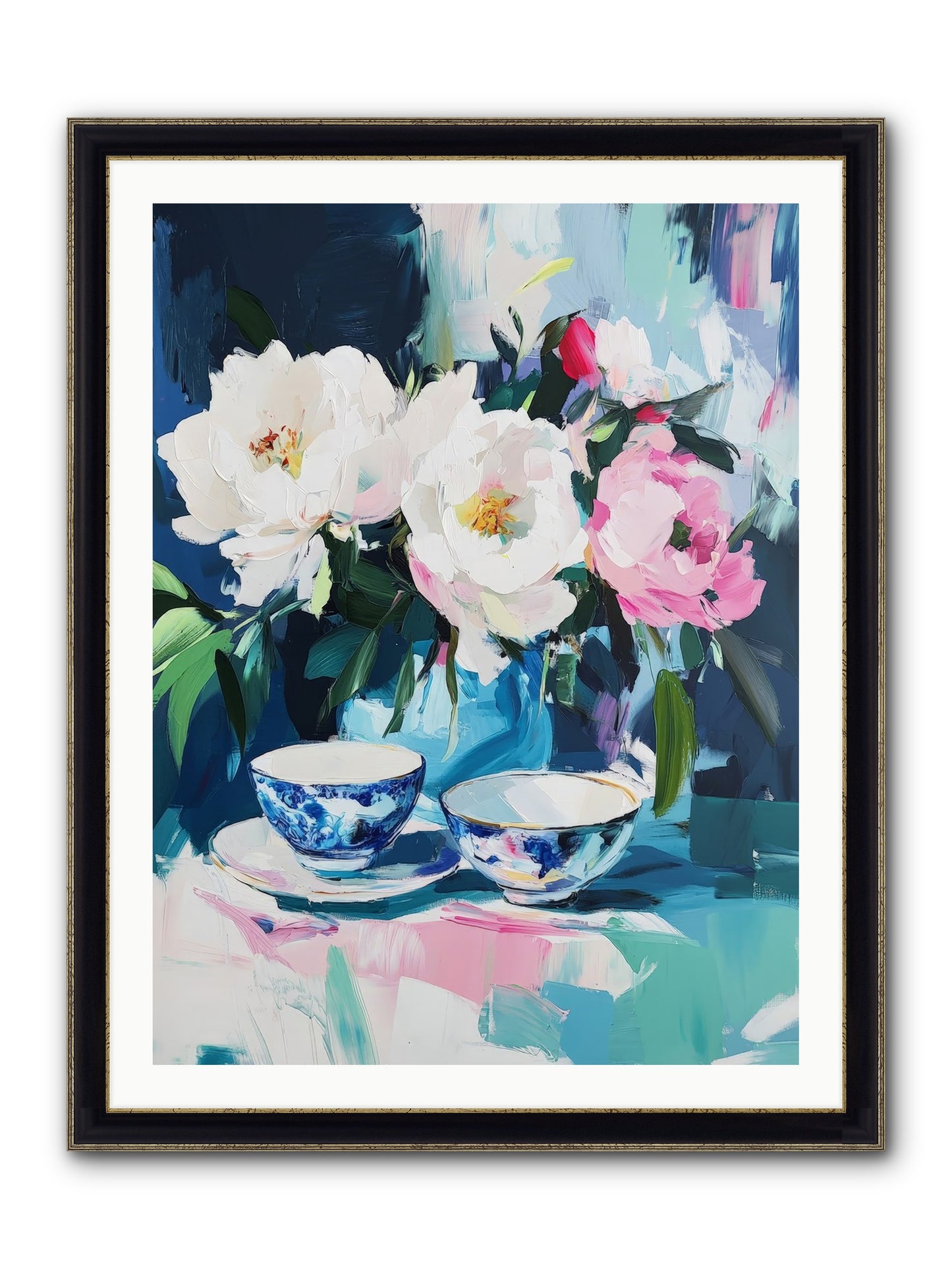 Sweet Petal Ceremony Framed Print - Black & Gold 30x40