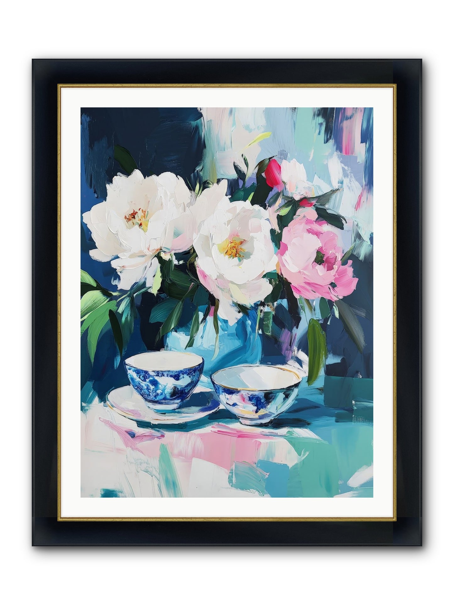 Sweet Petal Ceremony Framed Print - Wide Black w/Gold 30x40