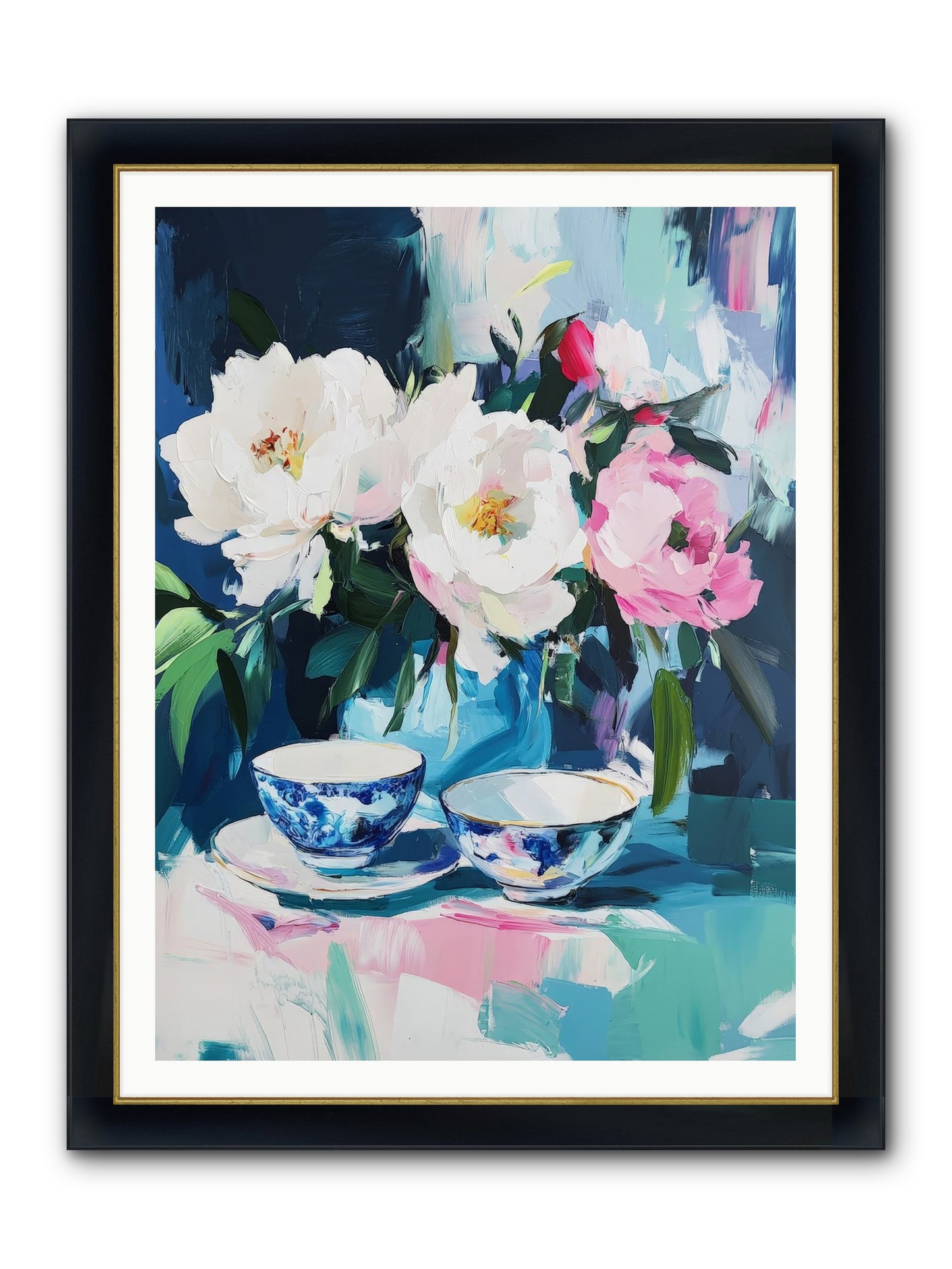 Sweet Petal Ceremony Framed Print - Wide Black w/Gold 36x48