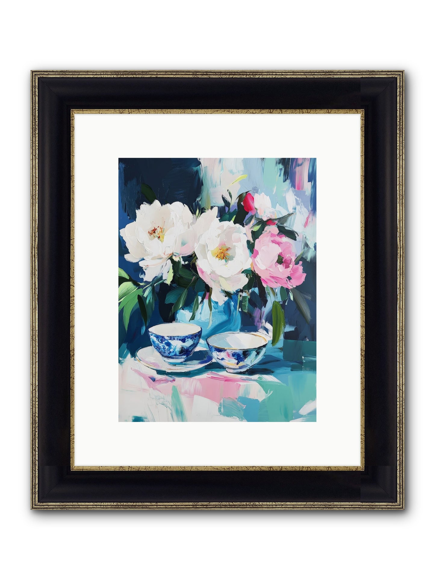 Sweet Petal Ceremony Framed Print - Black & Gold 9x12