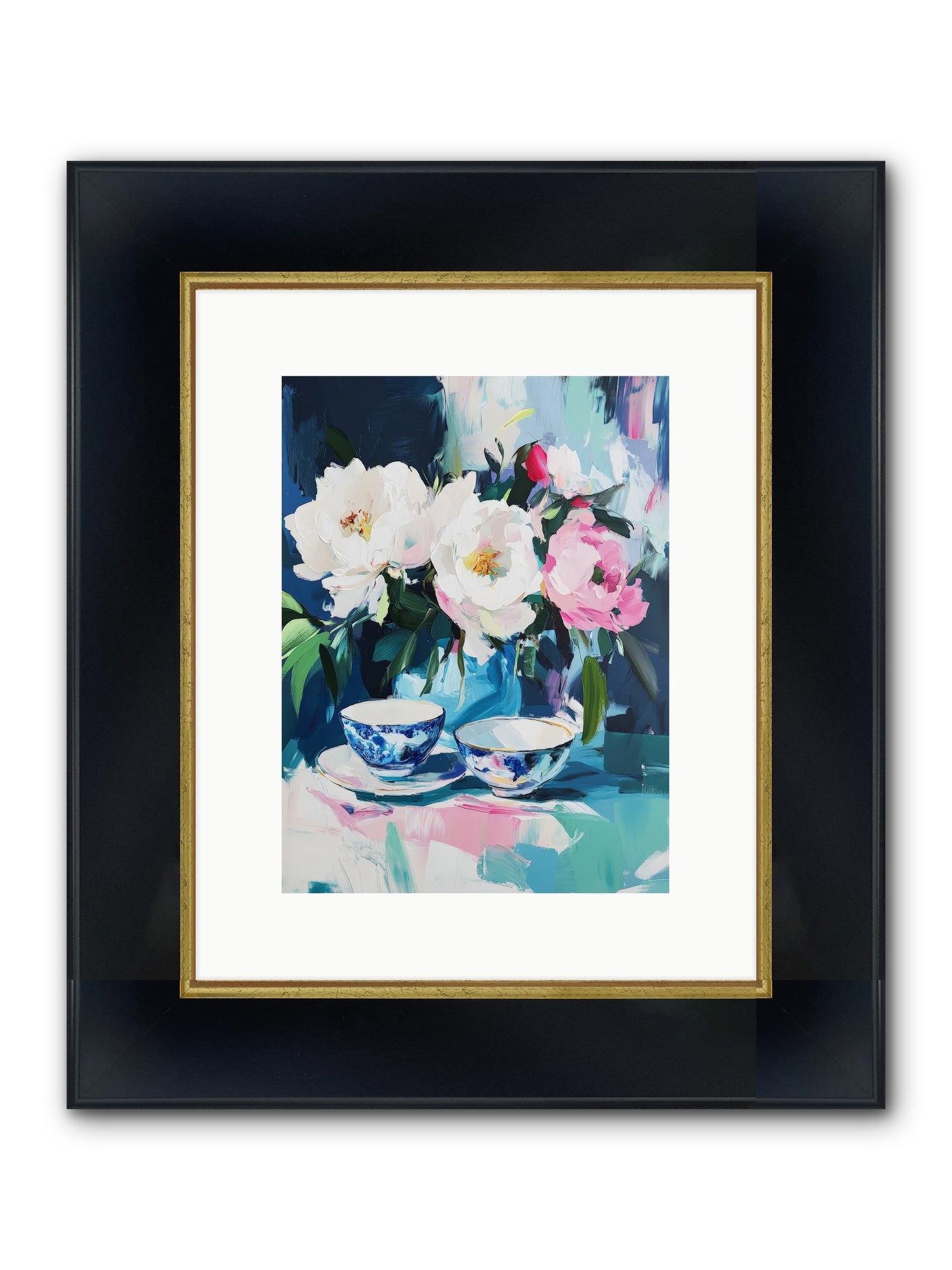 Sweet Petal Ceremony Framed Print - Wide Black w/Gold 9x12