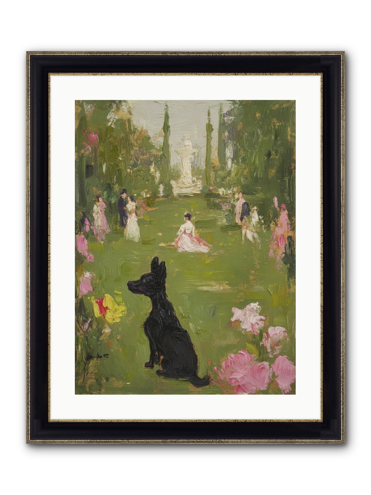 Sweet Serenity Framed Print - Black & Gold 18x24
