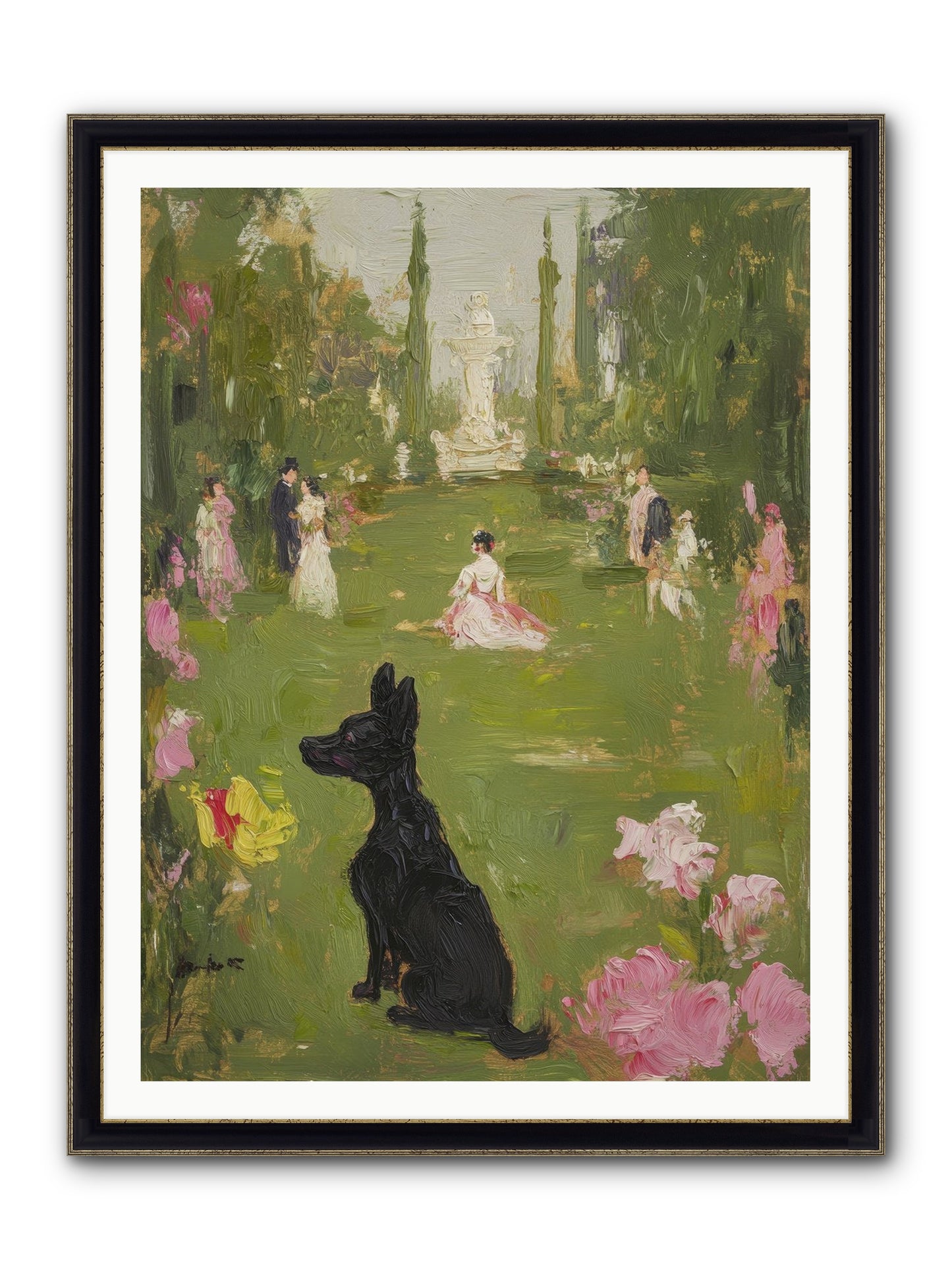 Sweet Serenity Framed Print - Black & Gold 36x48