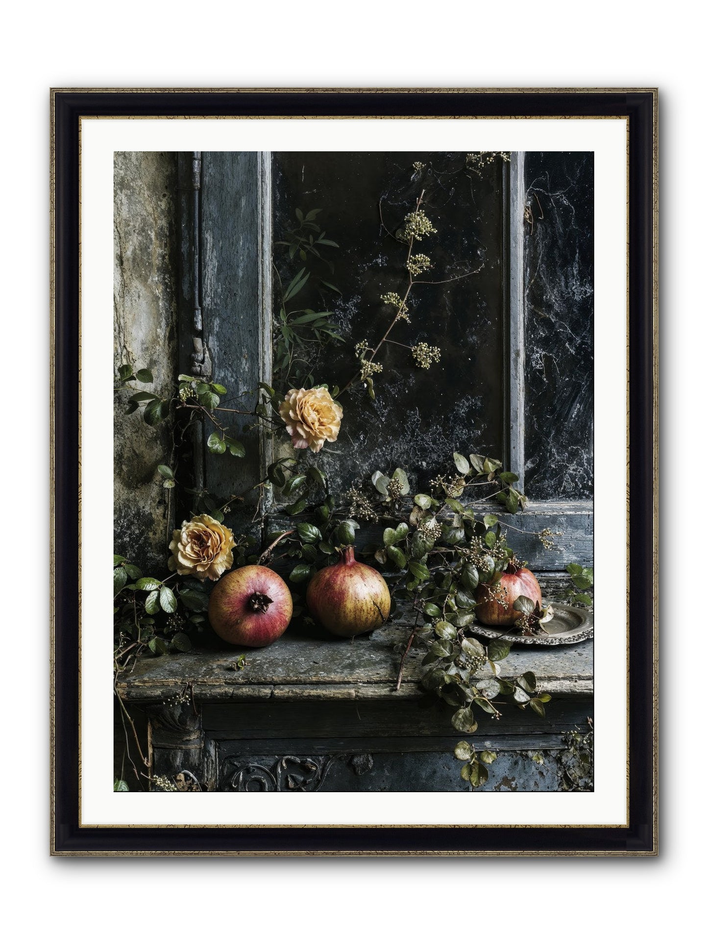 Sweet Surrender Framed Print - Black & Gold 30x40