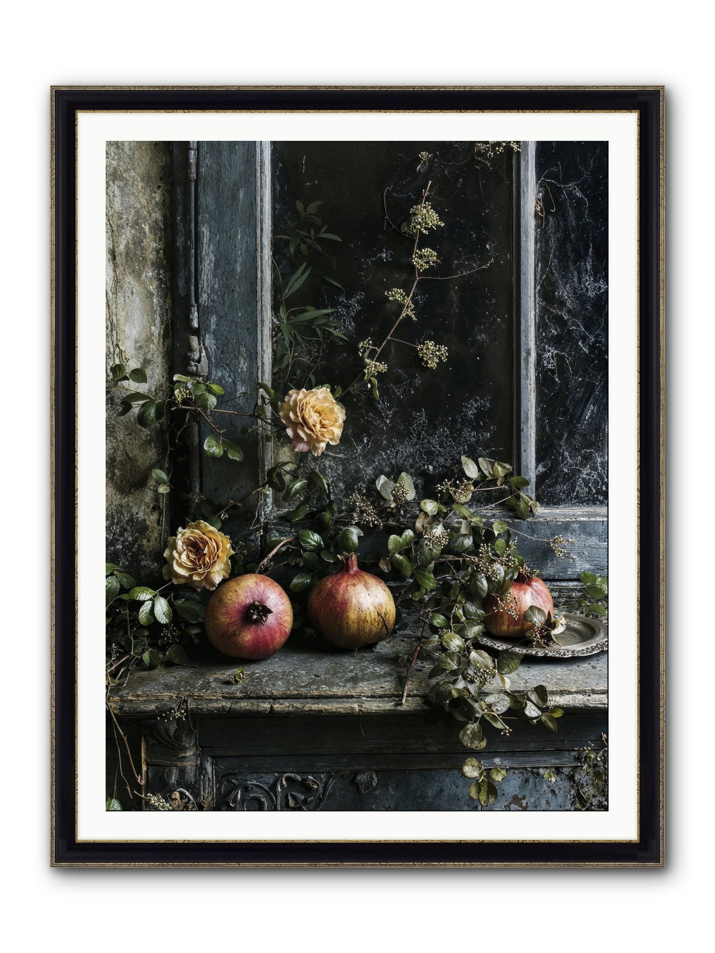 Sweet Surrender Framed Print - Black & Gold 36x48