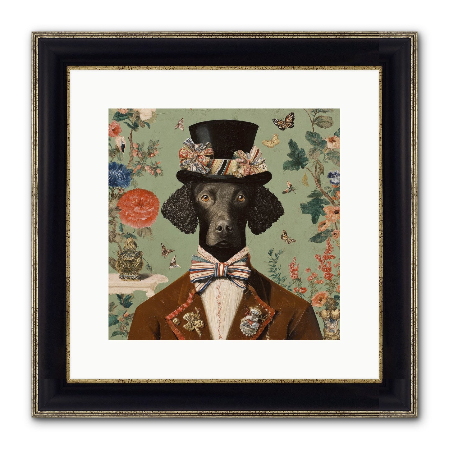 Sweets In Bloom Framed Print - Black & Gold 12x12