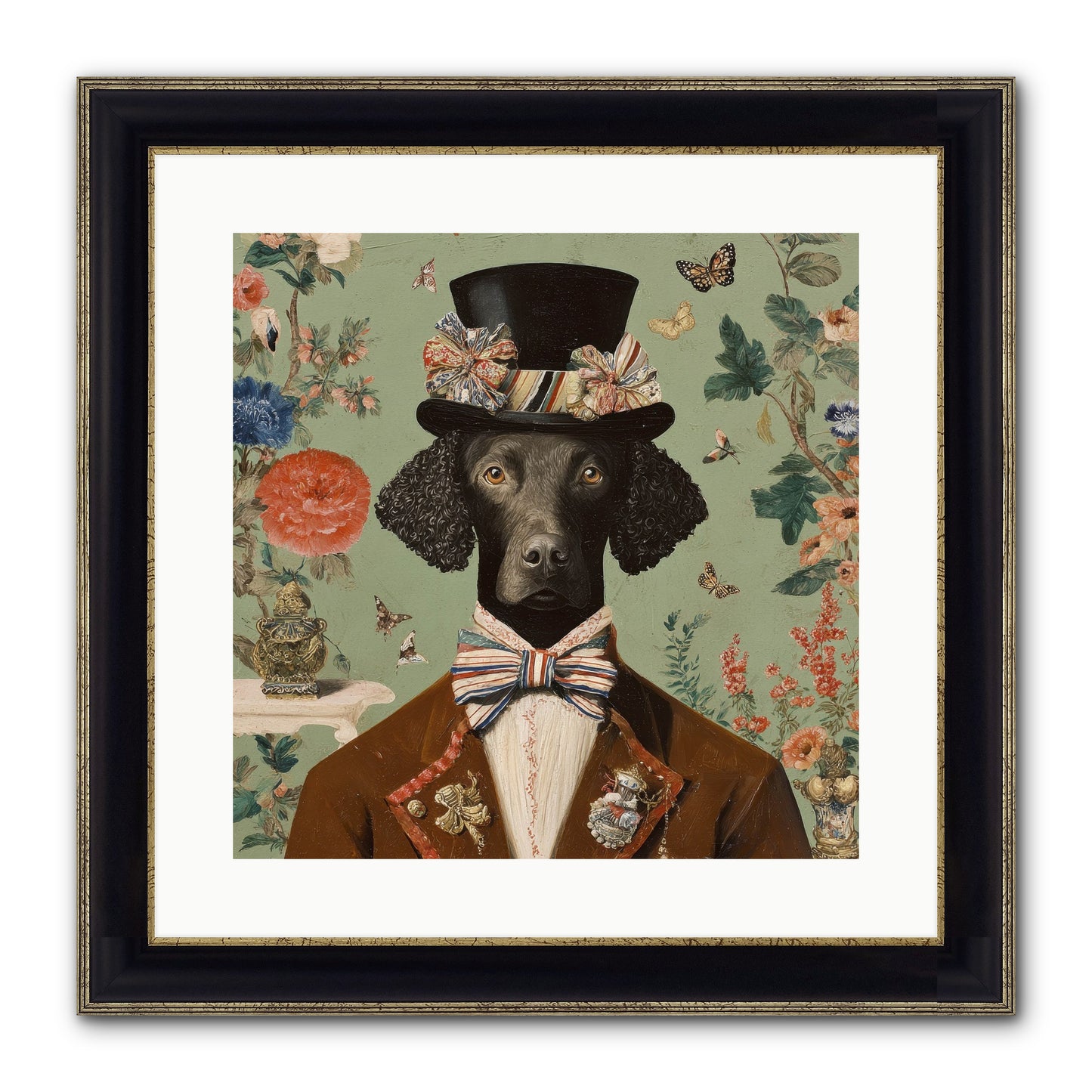 Sweets In Bloom Framed Print - Black & Gold 16x16