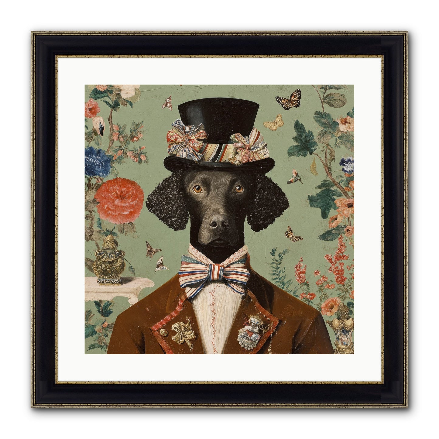 Sweets In Bloom Framed Print - Black & Gold 20x20