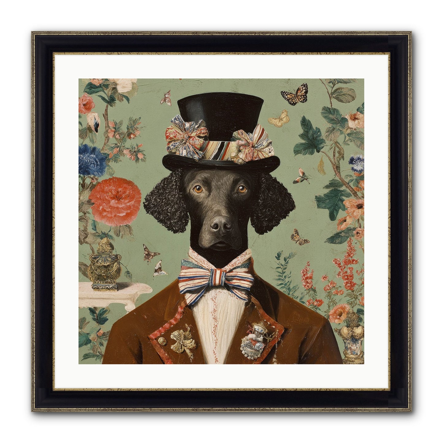 Sweets In Bloom Framed Print - Black & Gold 24x24