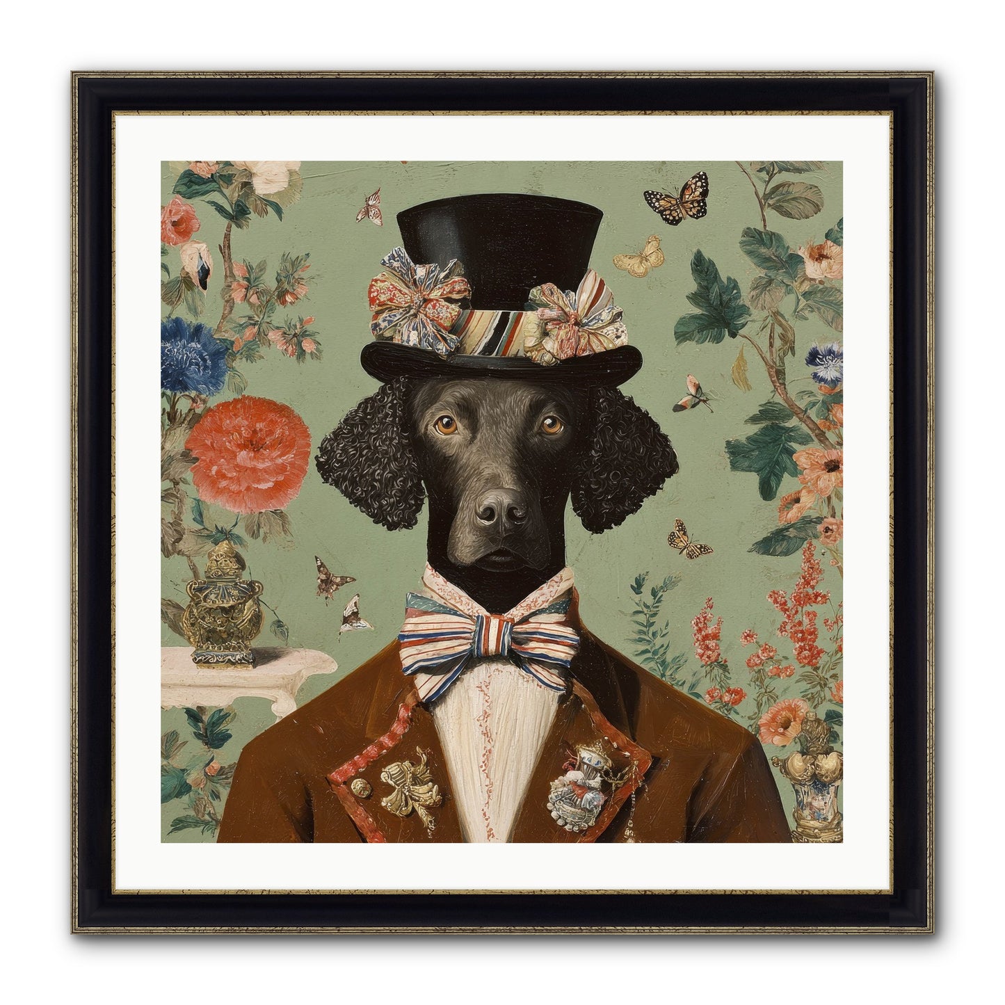 Sweets In Bloom Framed Print - Black & Gold 30x30