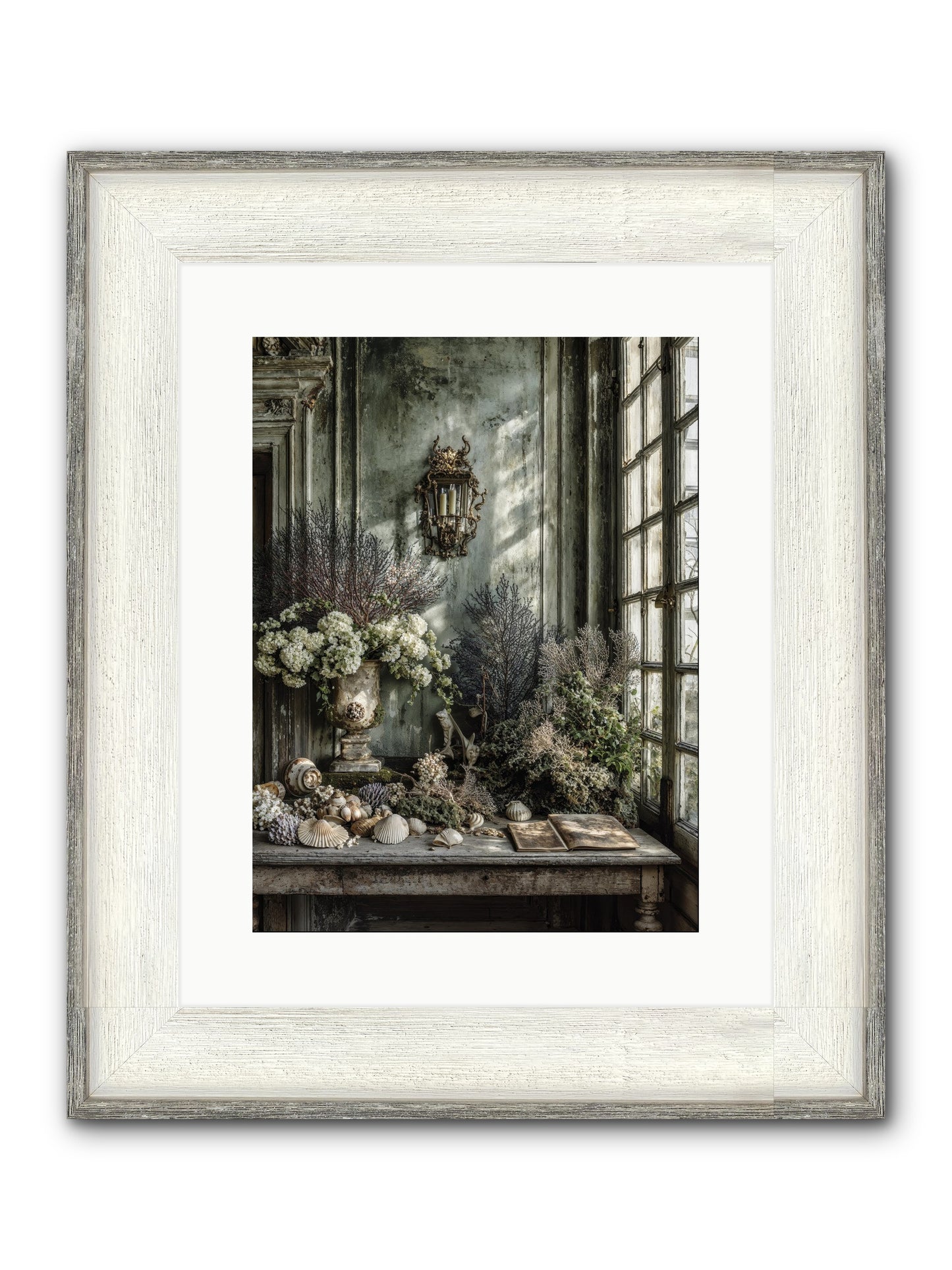 Sweetvine Framed Print - Driftwood White 12x16