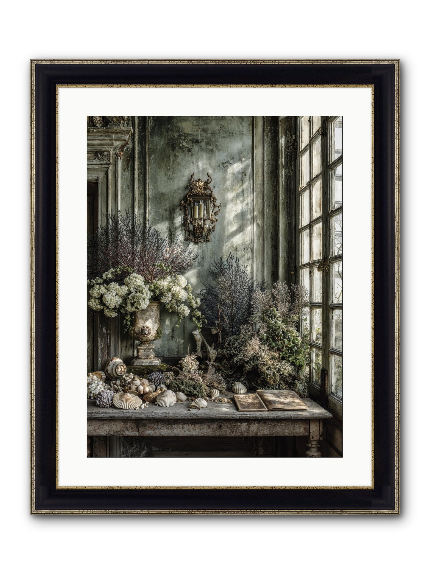 Sweetvine Framed Print - Black & Gold 18x24