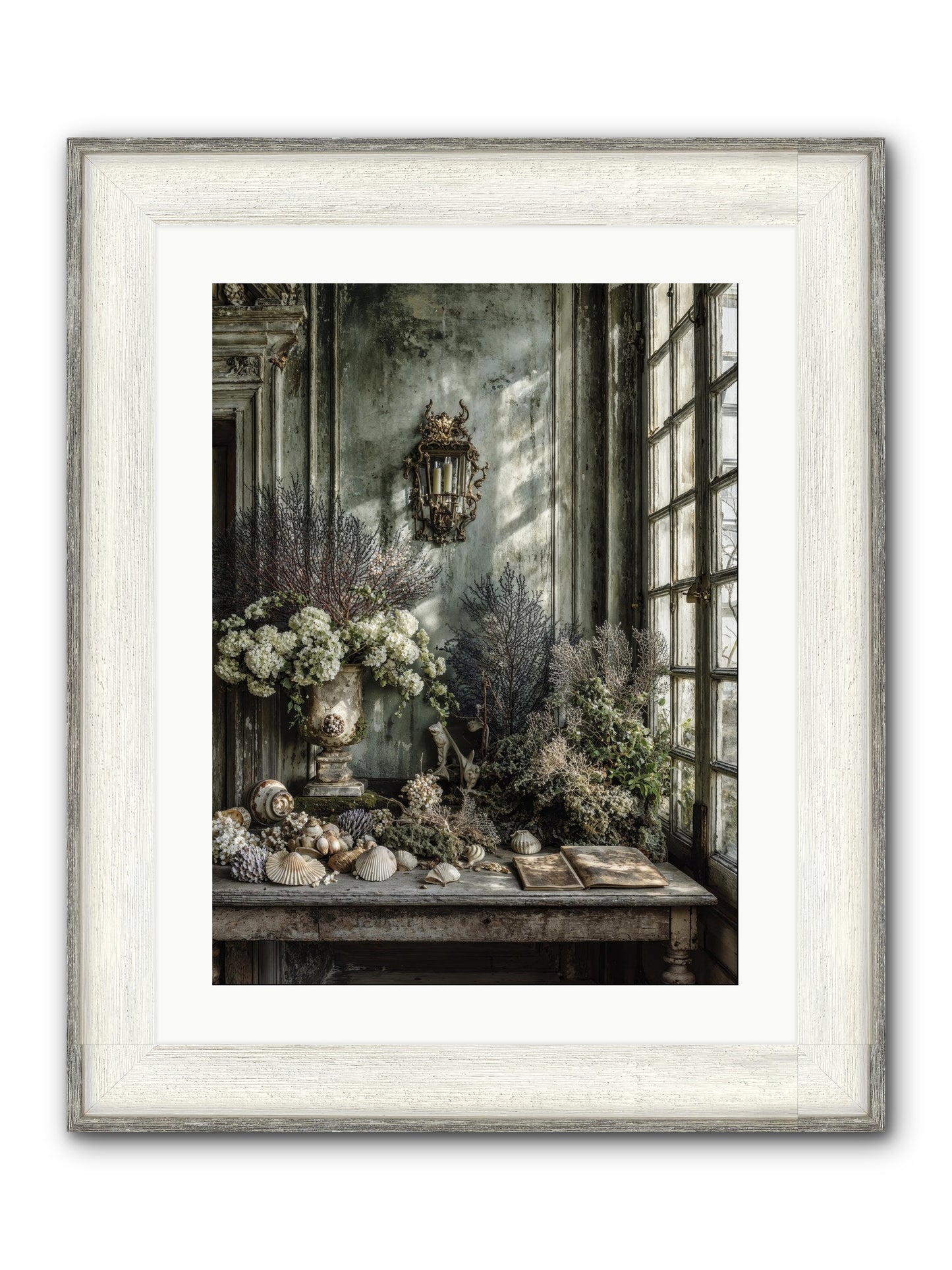 Sweetvine Framed Print - Driftwood White 18x24