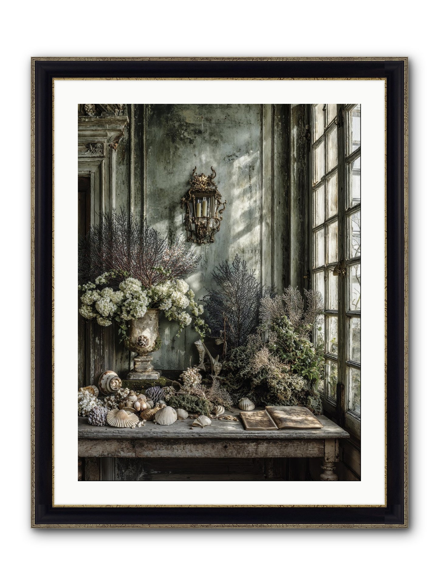Sweetvine Framed Print - Black & Gold 24x32