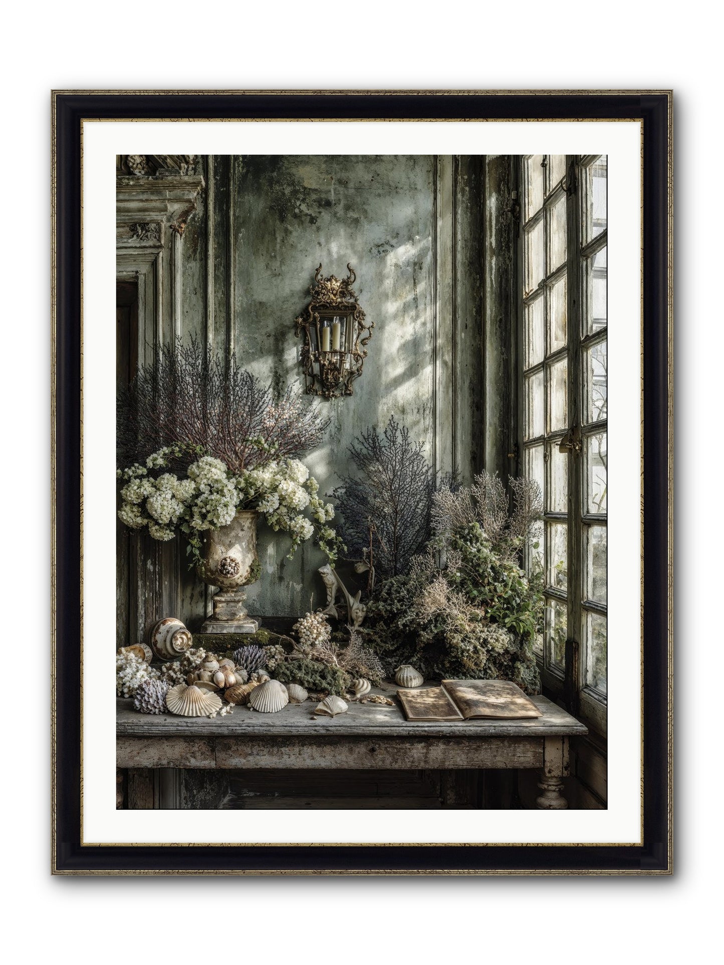 Sweetvine Framed Print - Black & Gold 30x40