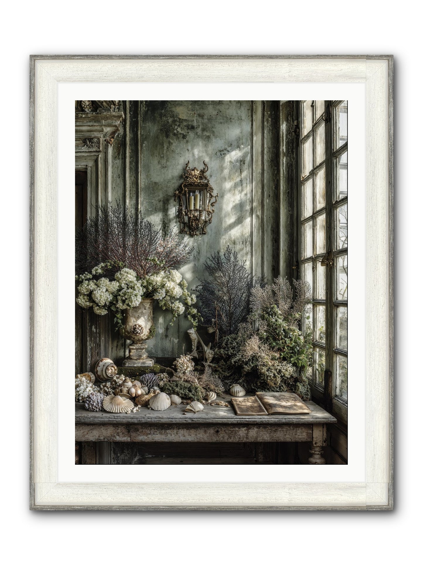 Sweetvine Framed Print - Driftwood White 30x40