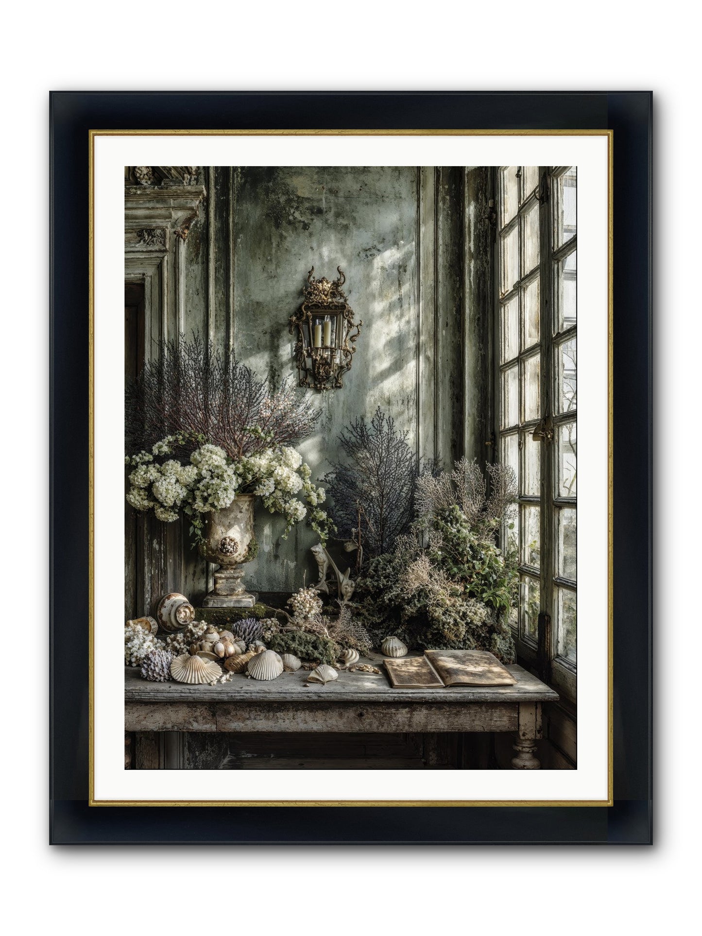 Sweetvine Framed Print - Wide Black w/Gold 30x40