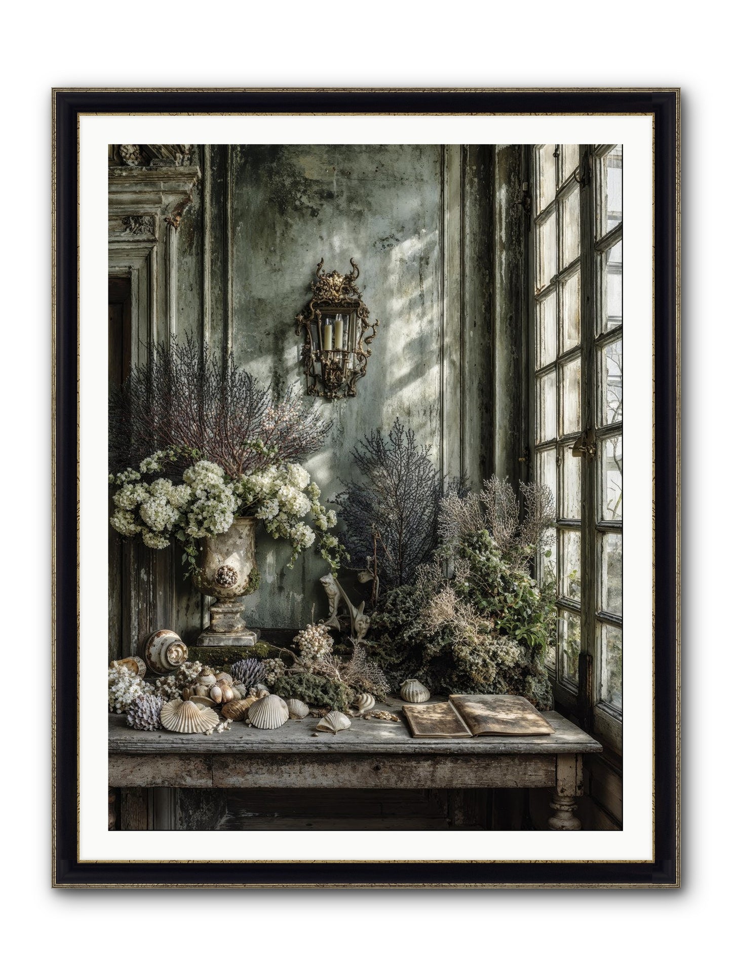 Sweetvine Framed Print - Black & Gold 36x48