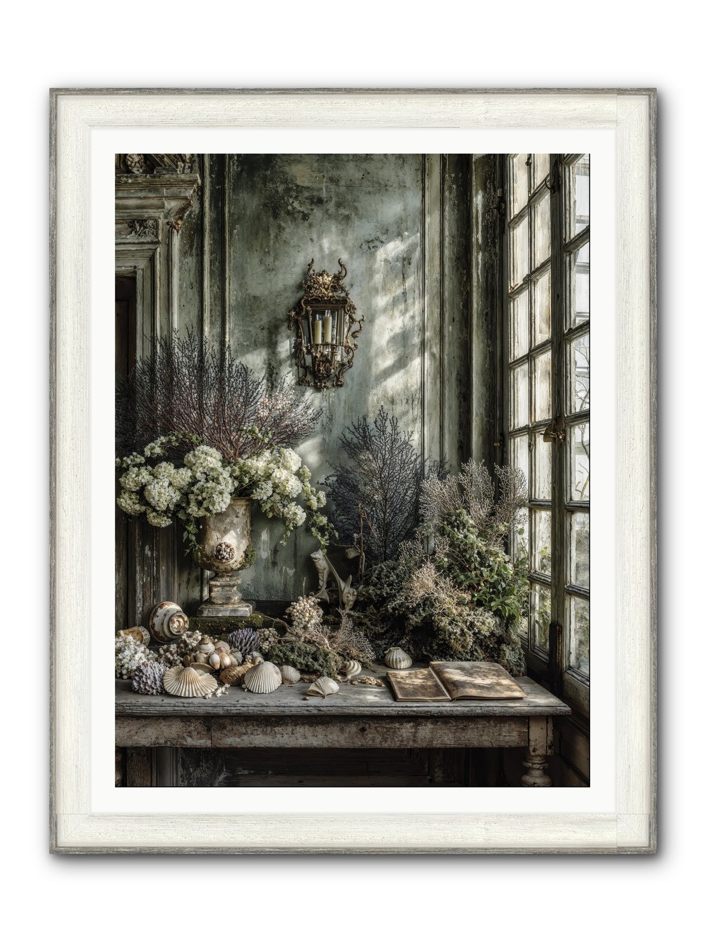 Sweetvine Framed Print - Driftwood White 36x48
