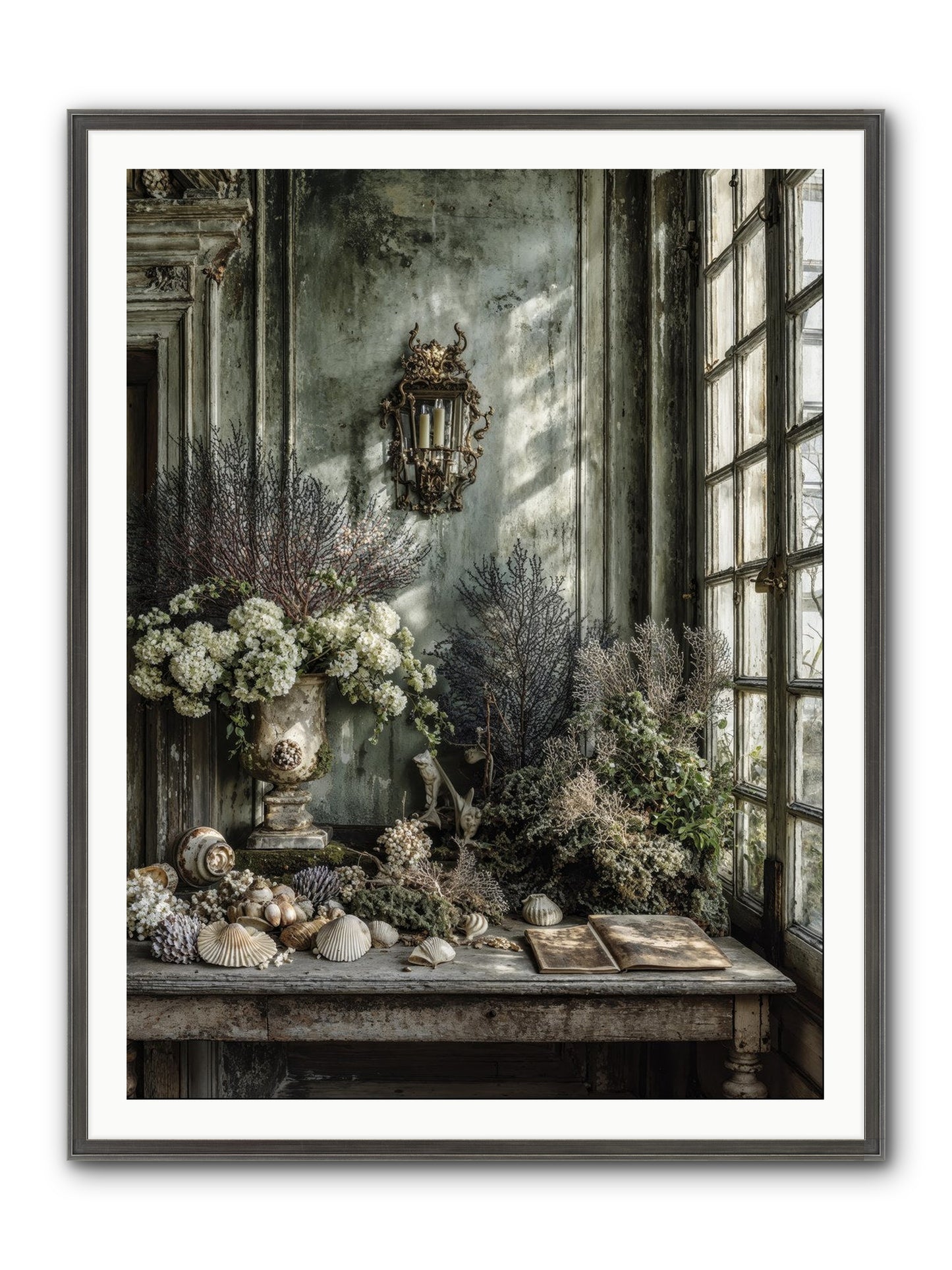 Sweetvine Framed Print - Slimwoods Black/Silver 36x48