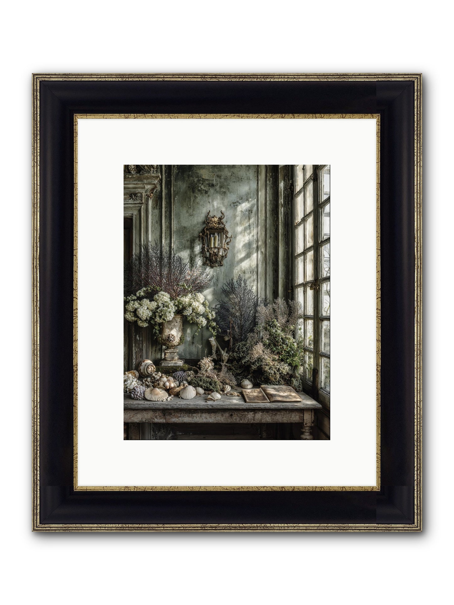 Sweetvine Framed Print - Black & Gold 9x12