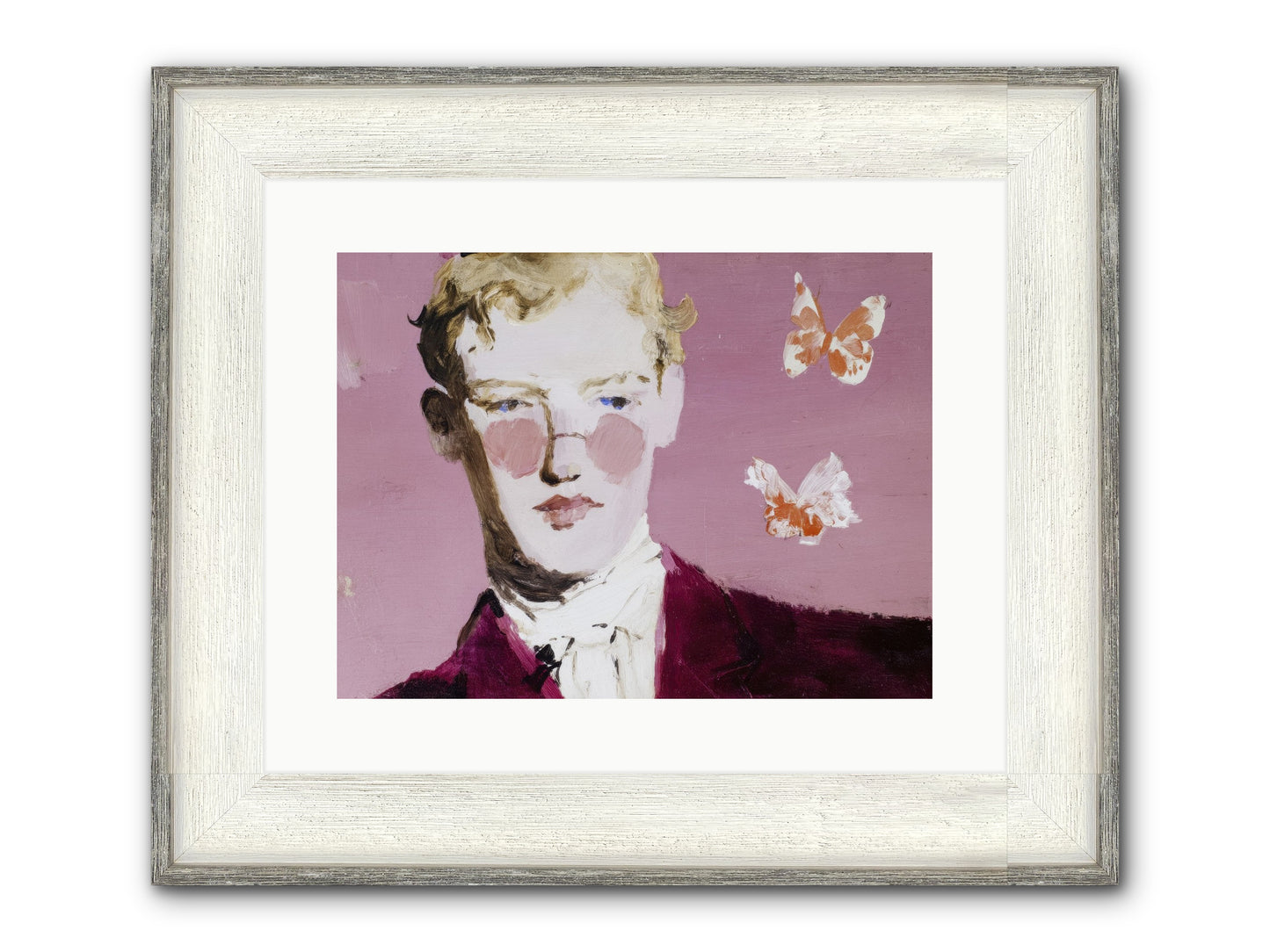 Swimming With Swans At Dawn Framed Print - Driftwood White 16x12