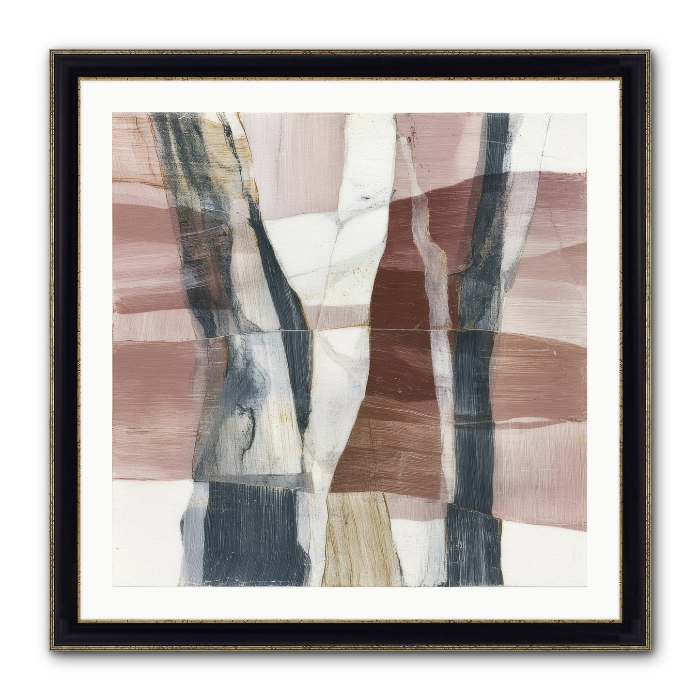 Sylph No.1 Framed Print - Black & Gold 30x30