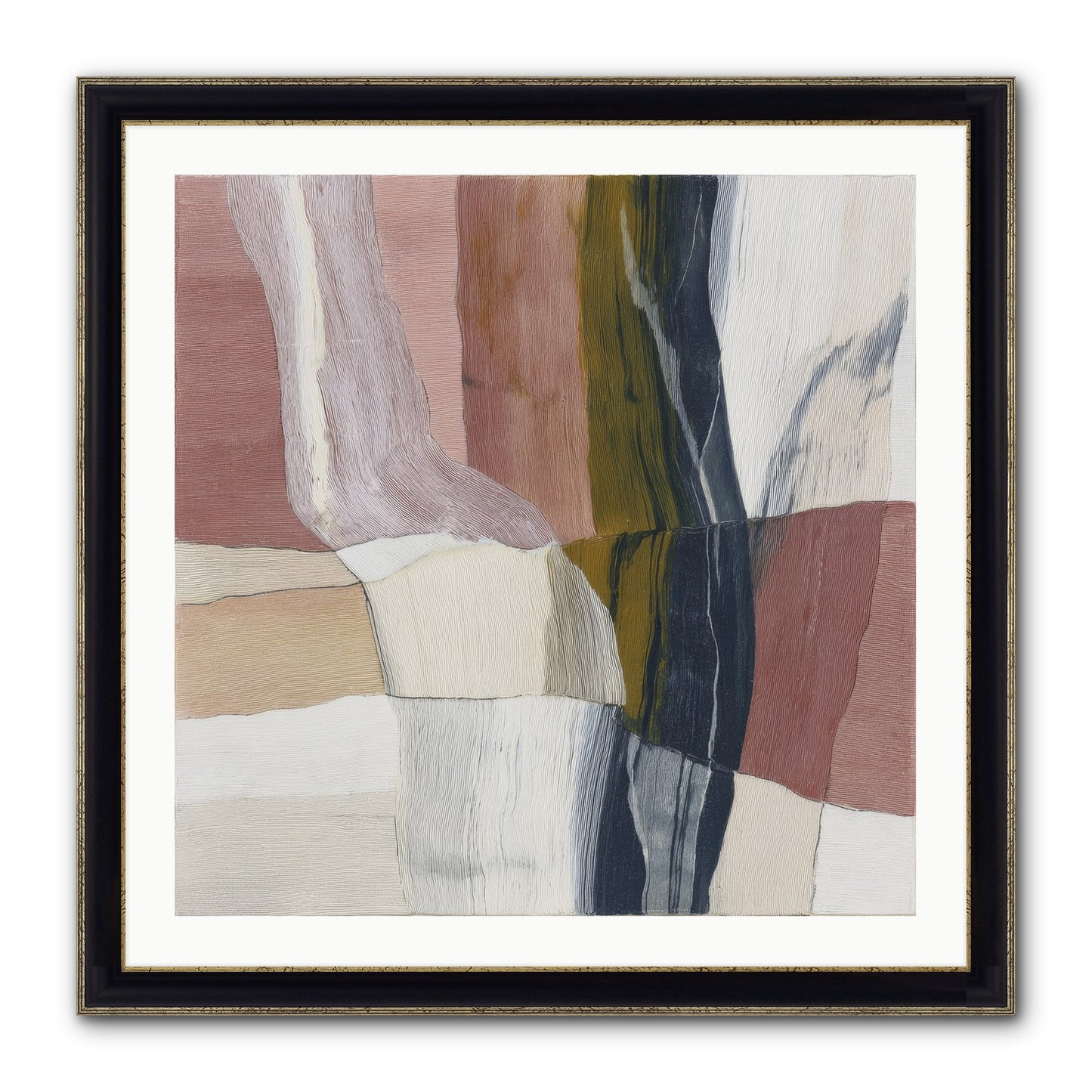 Sylph No.3 Framed Print - Black & Gold 30x30