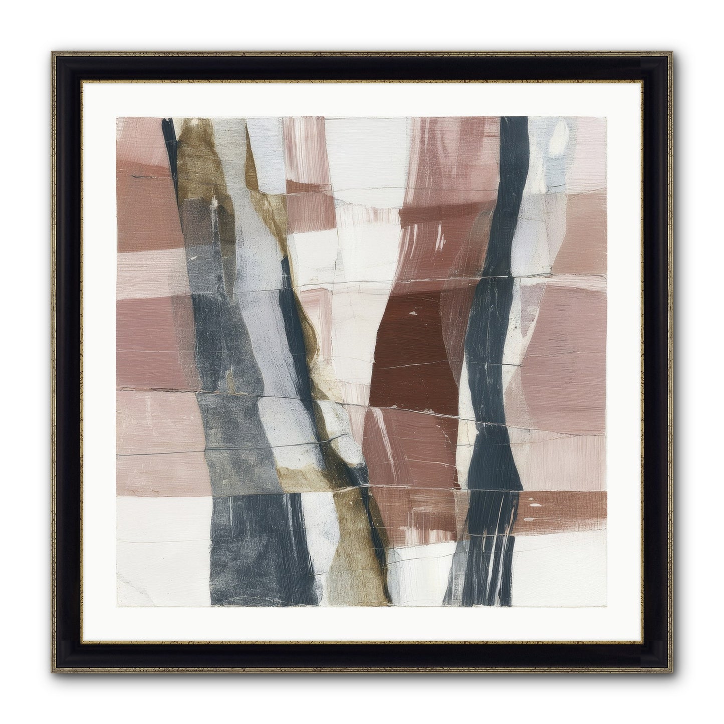Sylph No.4 Framed Print - Black & Gold 30x30