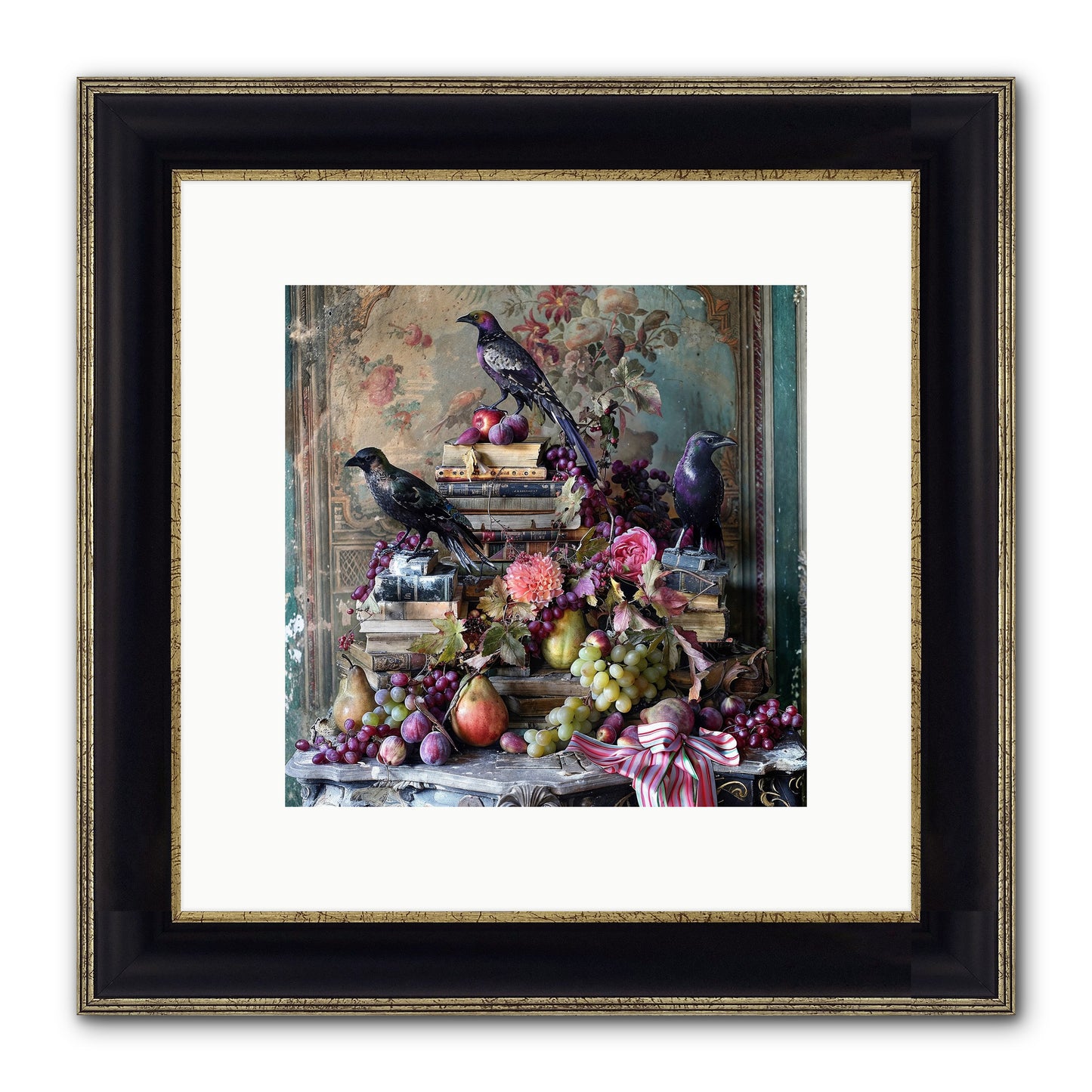 Sylvan Secrets Of Feathered Lore Framed Print - Black & Gold 10x10