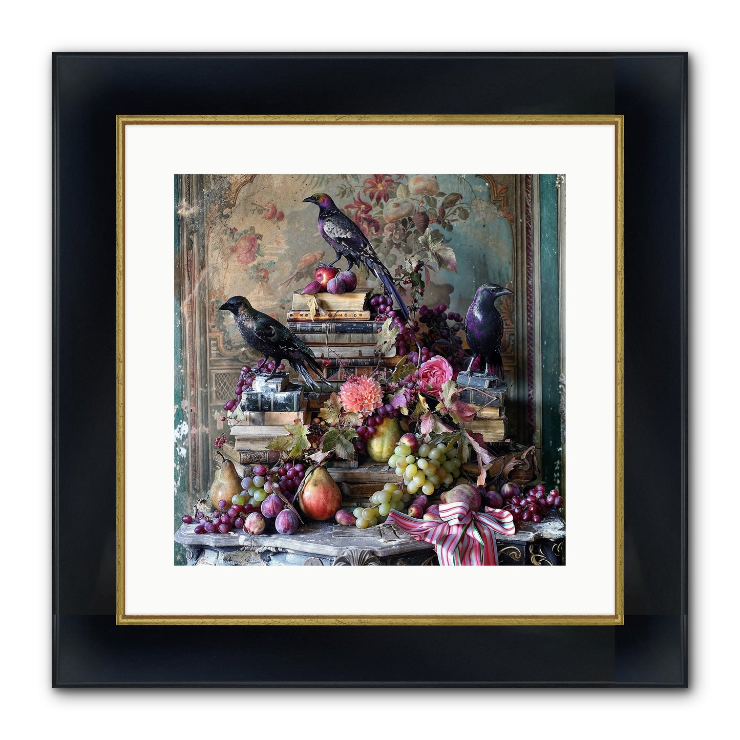 Sylvan Secrets Of Feathered Lore Framed Print - Wide Black w/Gold 16x16