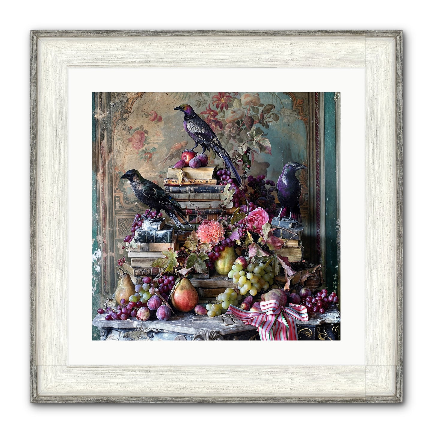 Sylvan Secrets Of Feathered Lore Framed Print - Driftwood White 20x20
