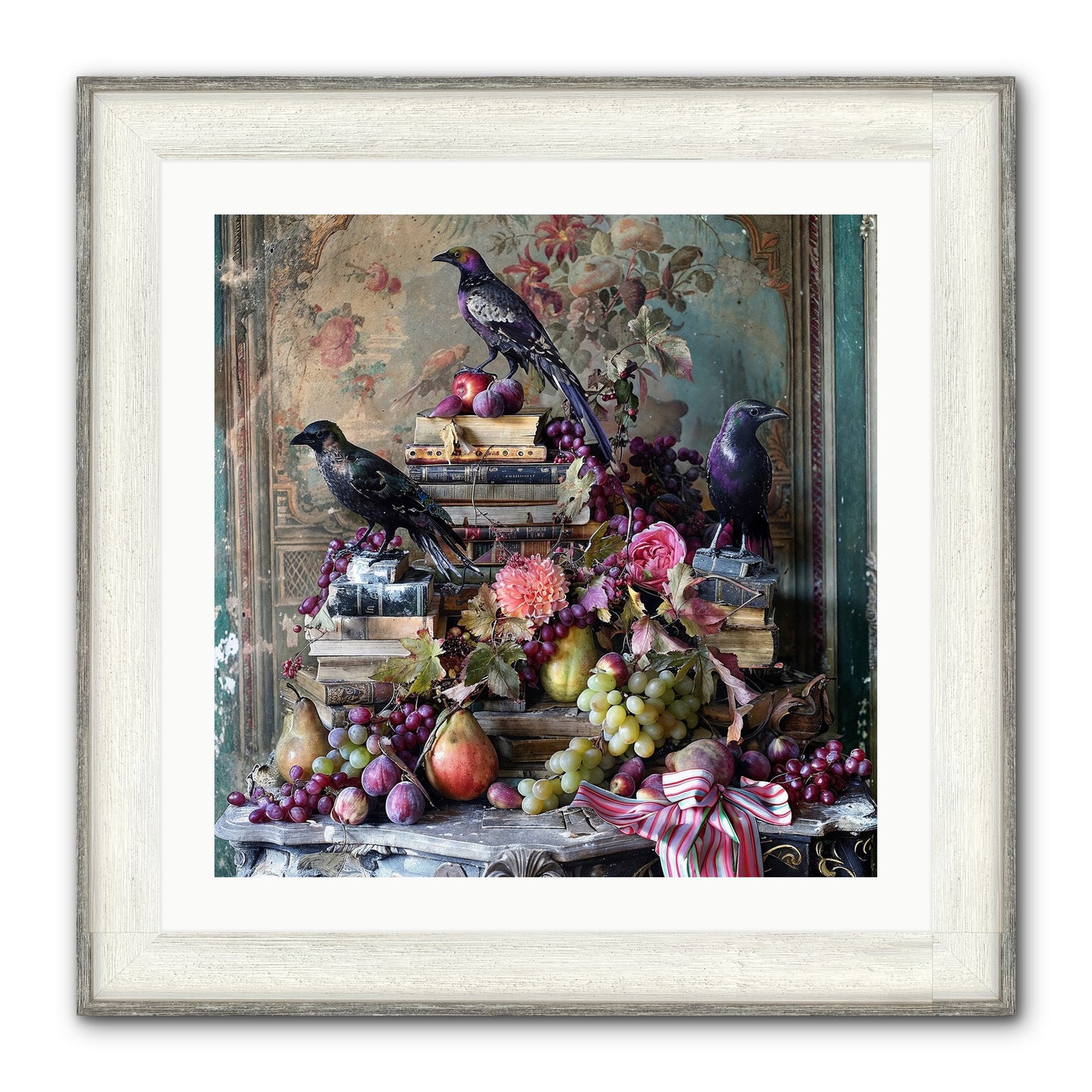 Sylvan Secrets Of Feathered Lore Framed Print - Driftwood White 24x24