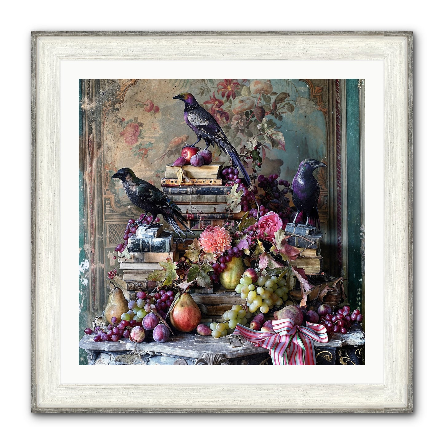 Sylvan Secrets Of Feathered Lore Framed Print - Driftwood White 30x30
