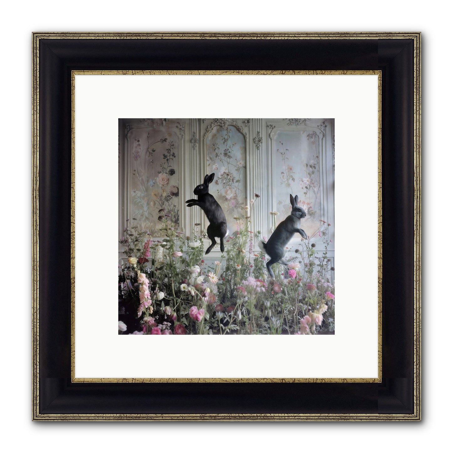 Sylvan Soirée Framed Print - Black & Gold 10x10