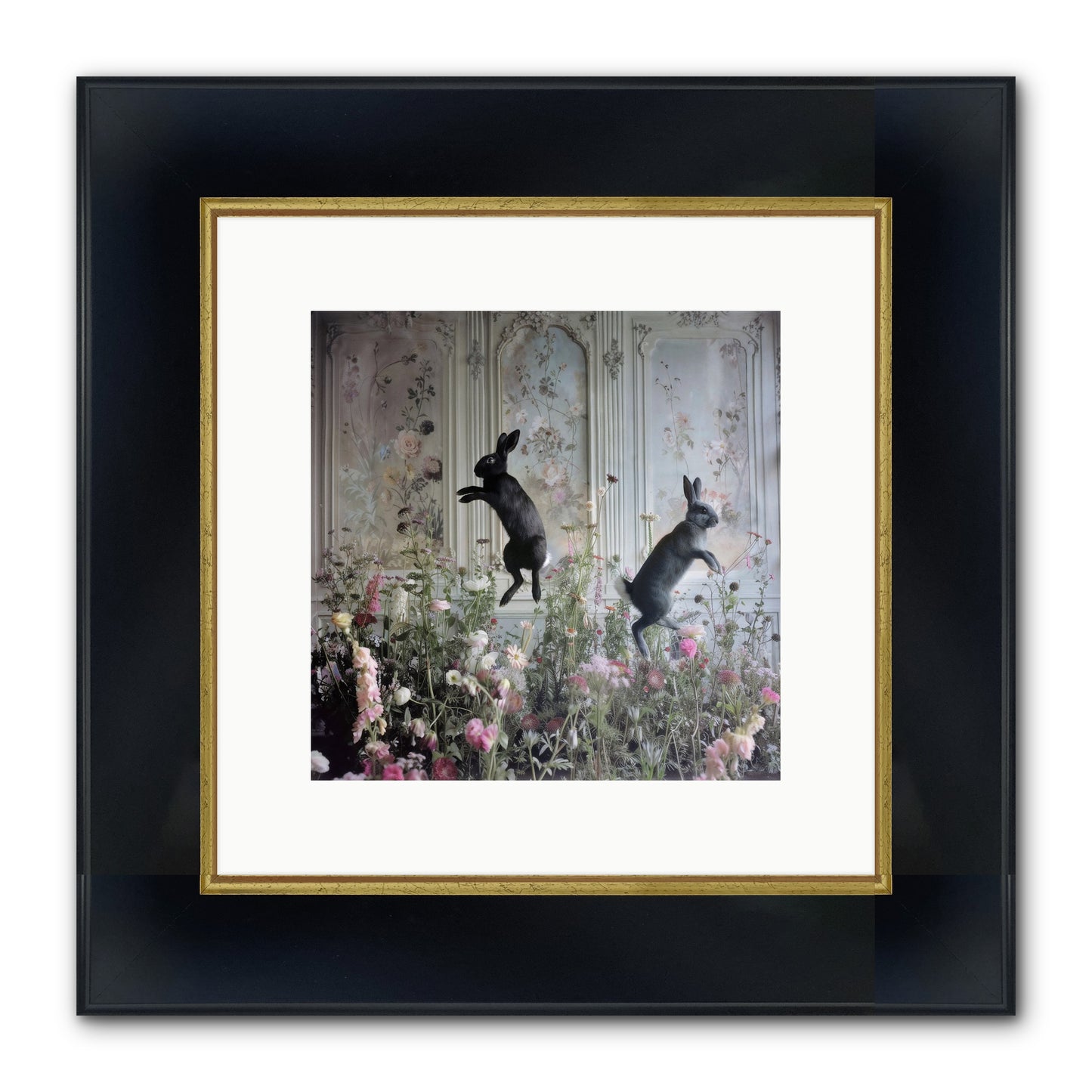 Sylvan Soirée Framed Print - Wide Black w/Gold 10x10