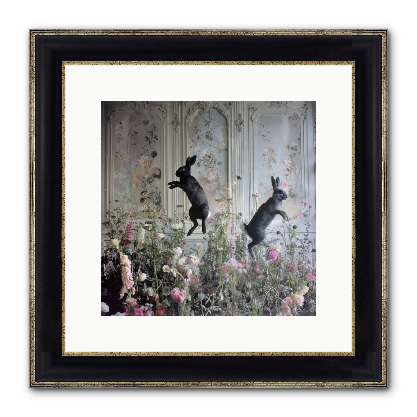 Sylvan Soirée Framed Print - Black & Gold 12x12
